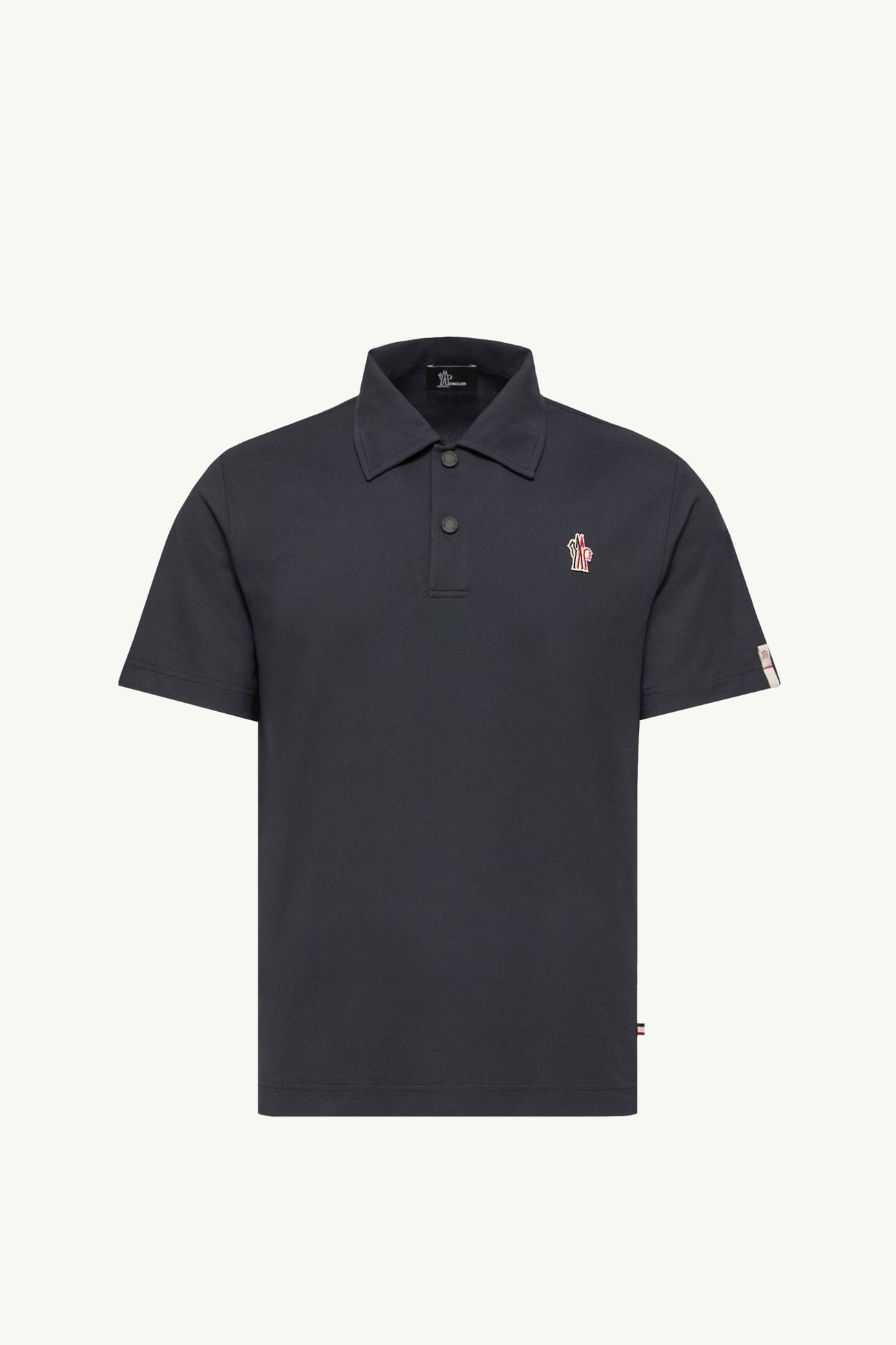 Logo Patch Polo Shirt Men Navy Blue Moncler 2