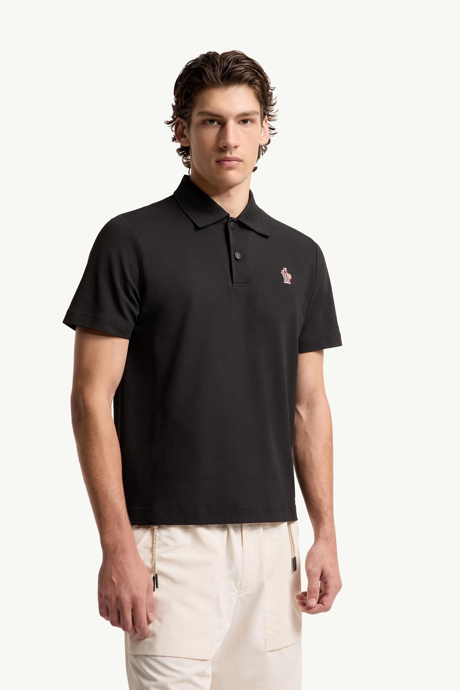 Black Logo Patch Polo Shirt - Polos & T-shirts for Men | Moncler US