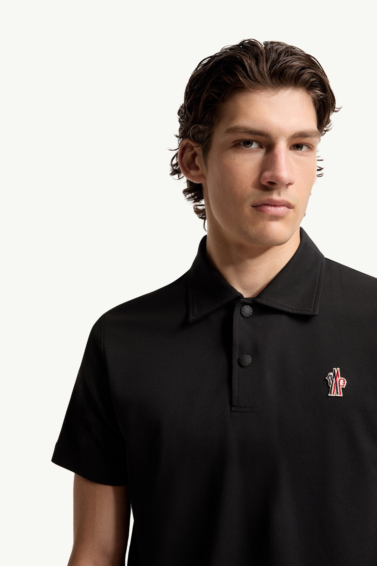 Polo à empiècement logo Hommes Noir Moncler 5