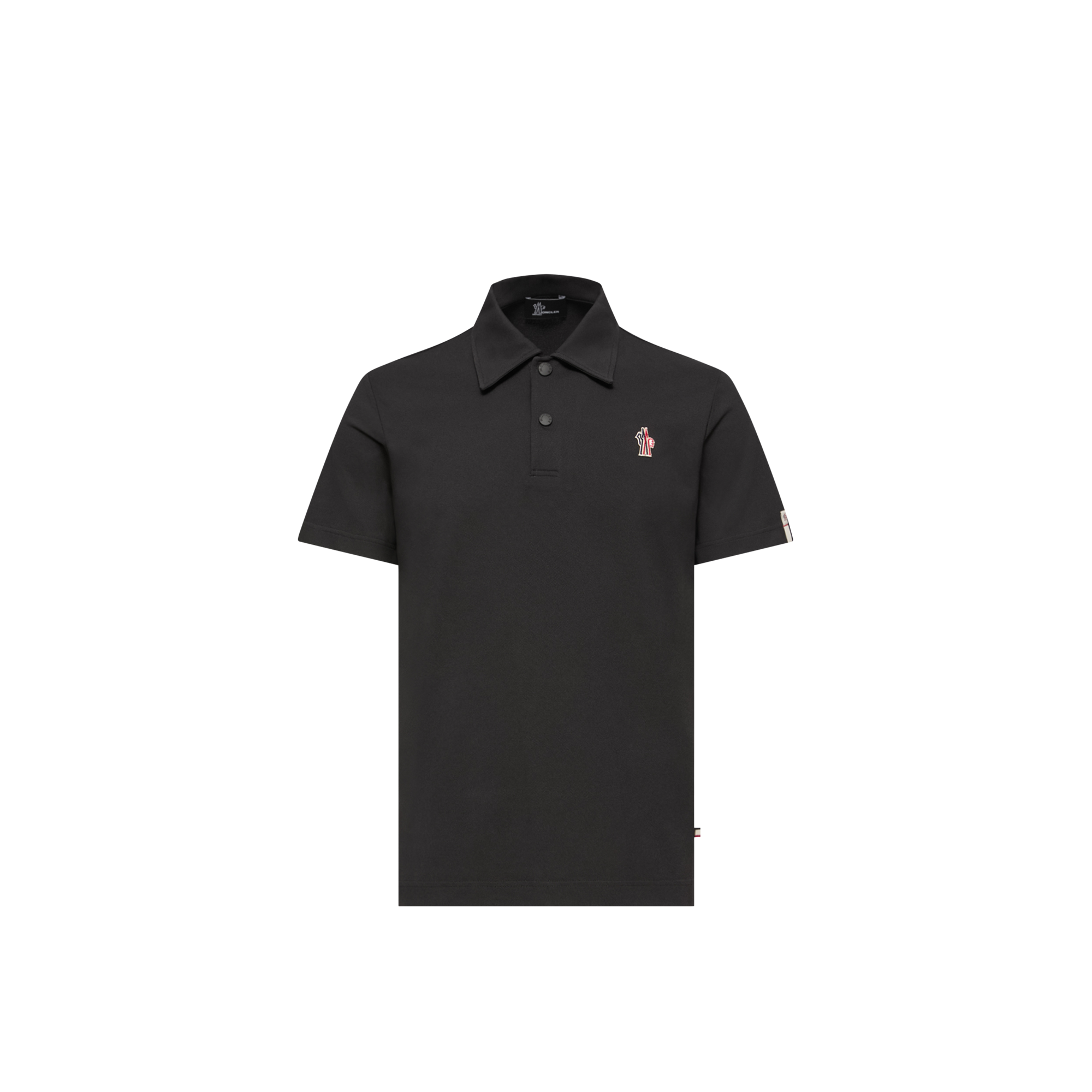 Grenoble    Logo Patch Polo Shirt for Men in Black, Size: L, Moncler