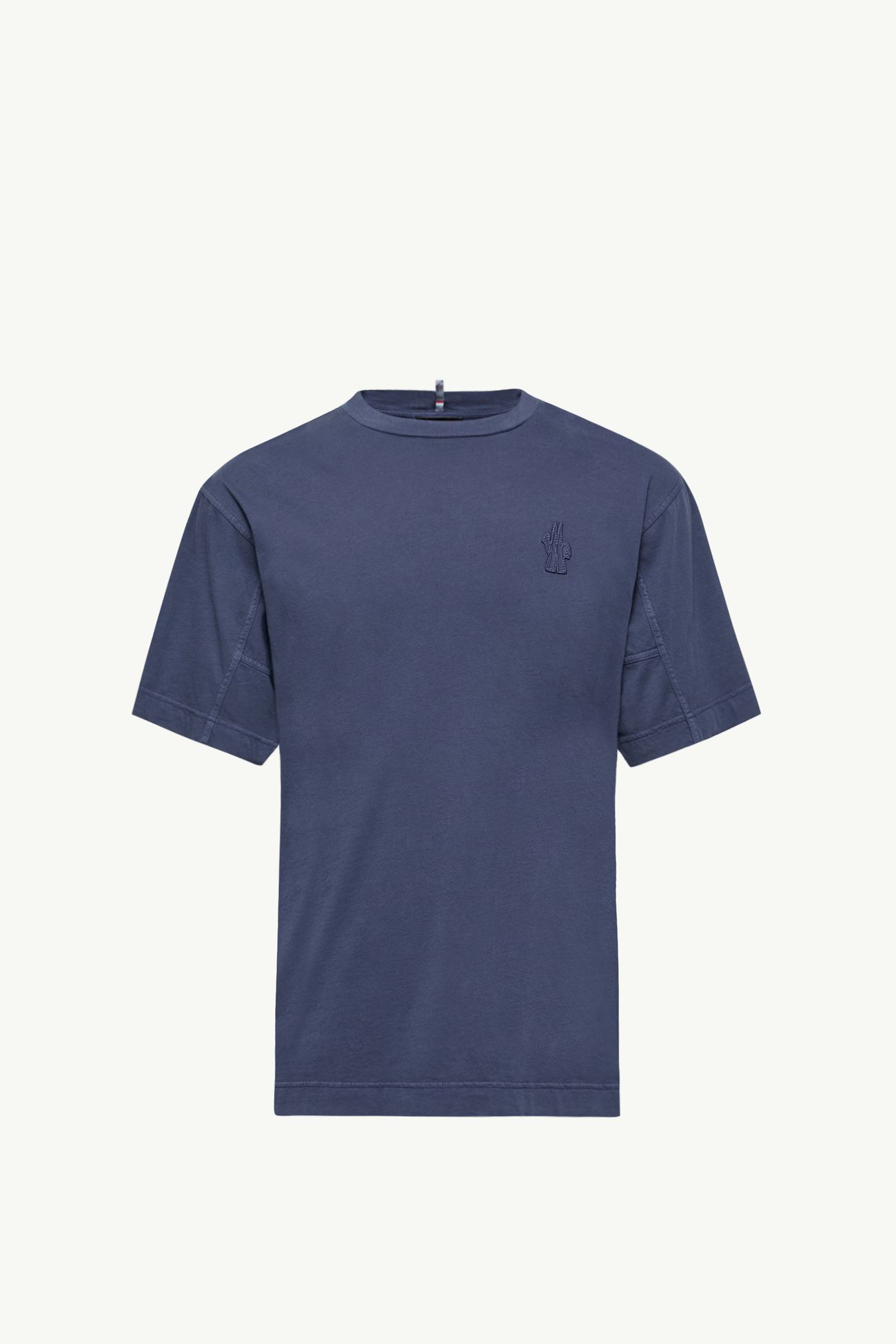 T-shirt en coton à empiècement logo Hommes Bleu marine Moncler 2