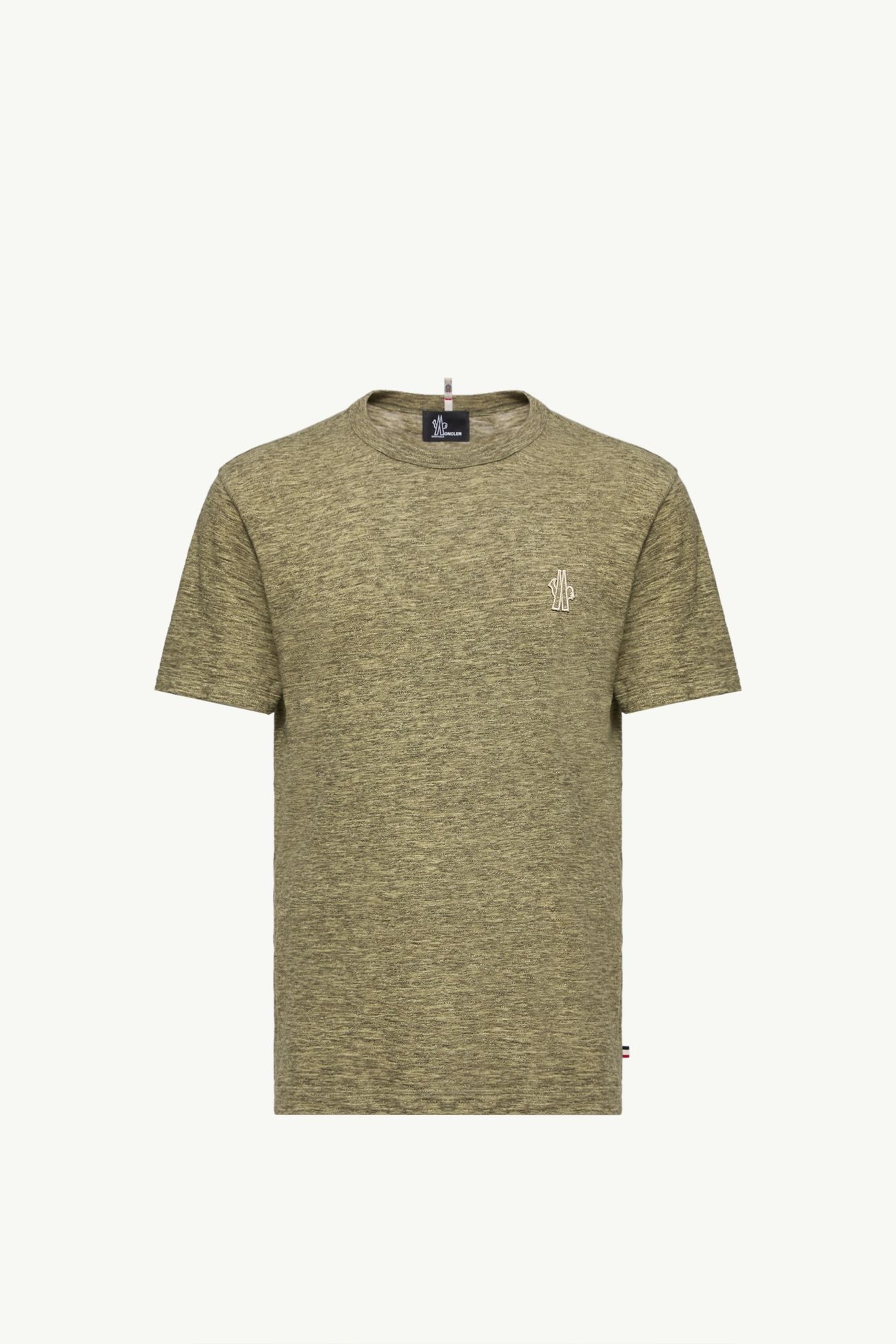 T-Shirt aus Baumwolle mit Logoaufnäher Herren Olivgrün Moncler 2