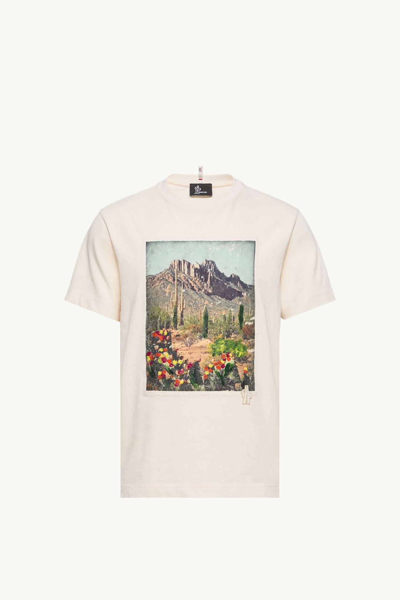 T-Shirt aus Baumwolle mit Landschaftsprint Herren Weiß Moncler 2
