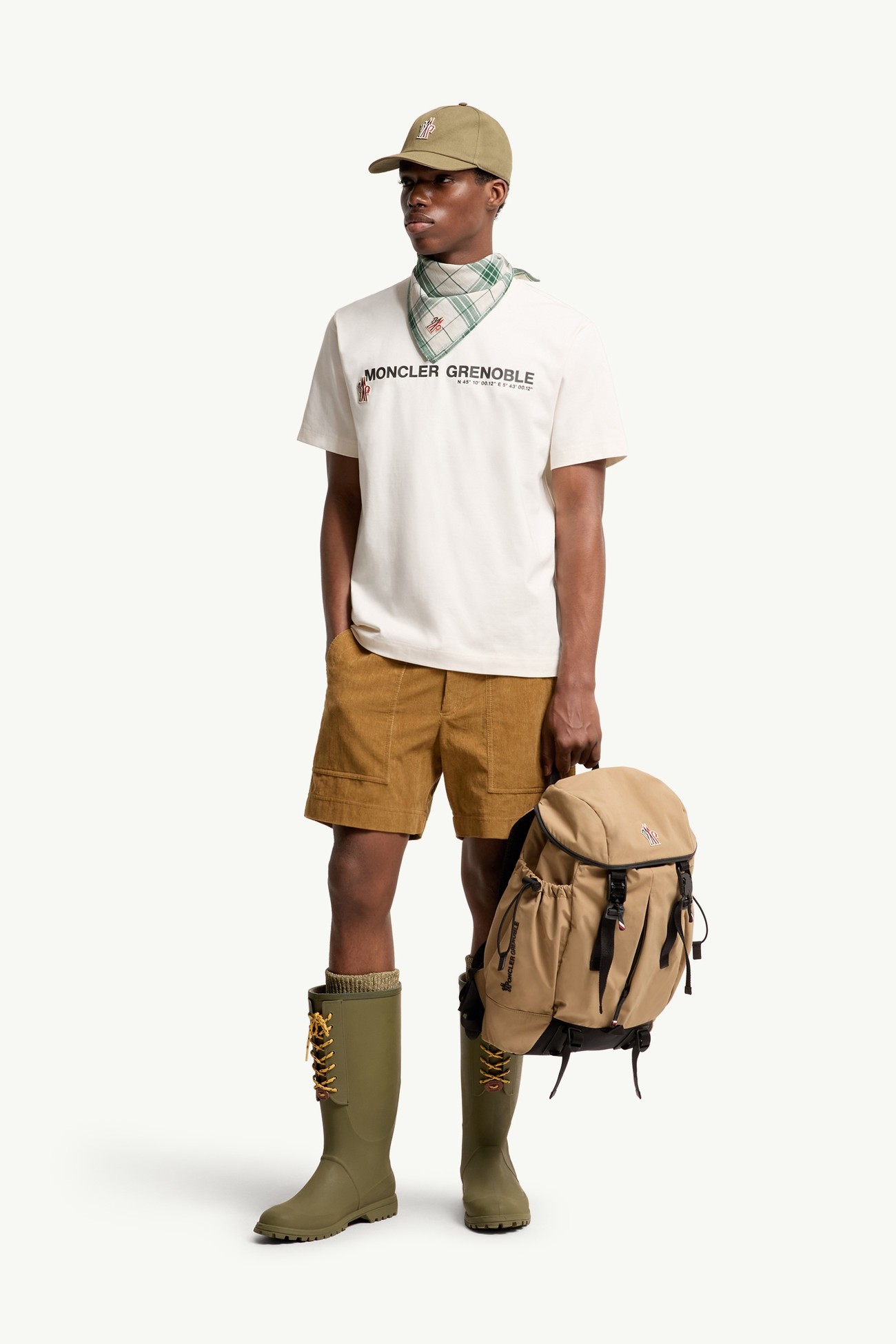 T-shirt en coton mélangé à logo Hommes Blanc Moncler 0