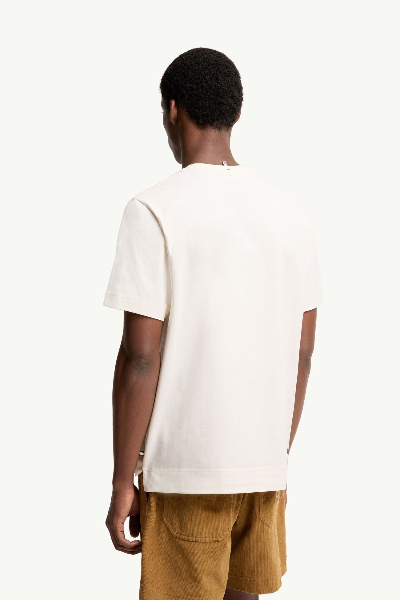 Camiseta de mezcla de algodón con logotipo Hombre Blanco Moncler 4