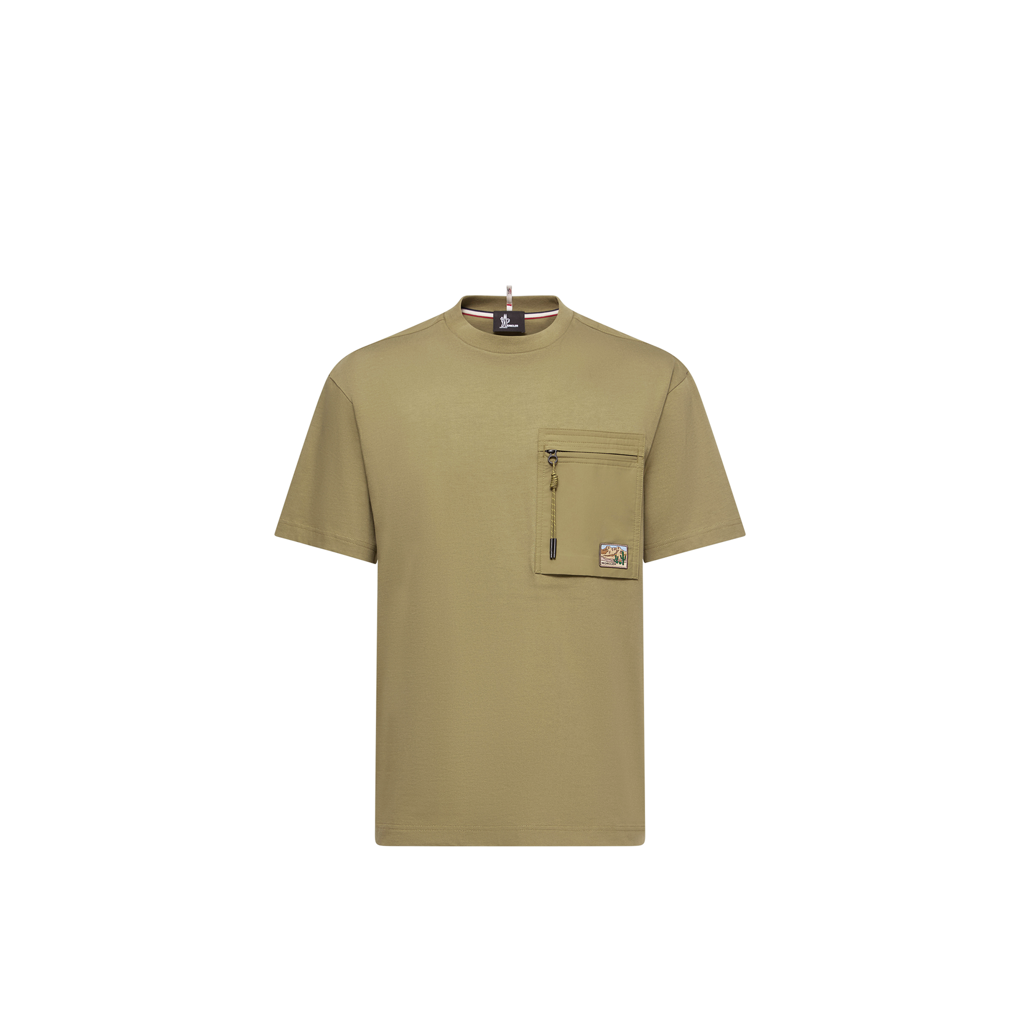 Grenoble    Utility Pocket Cotton T-Shirt for Men in Green, Size: M, Moncler