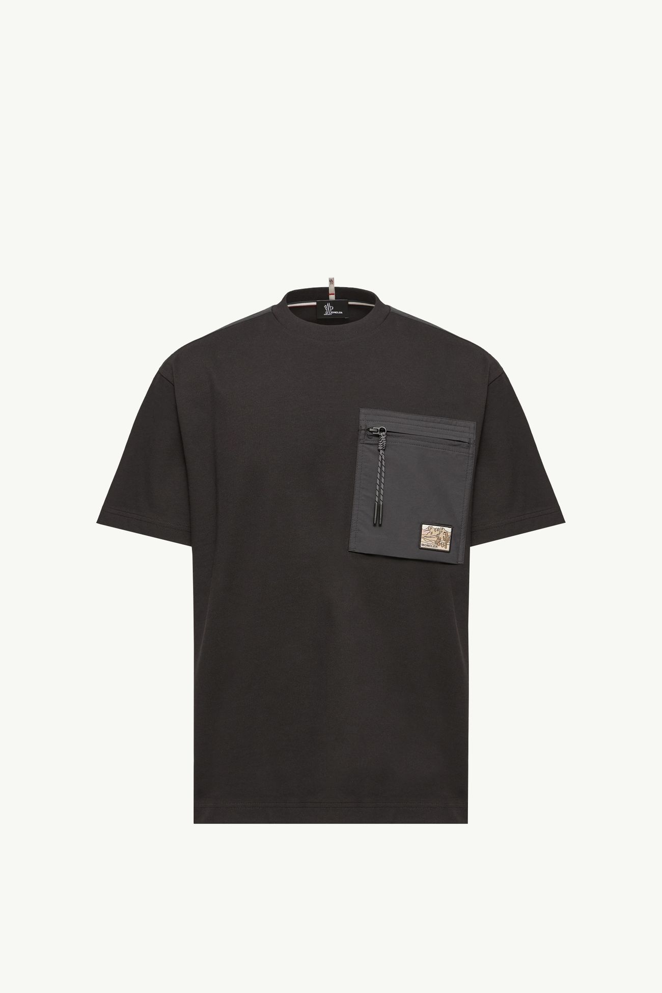 Camiseta de algodón con bolsillo Hombre Negro Moncler 2