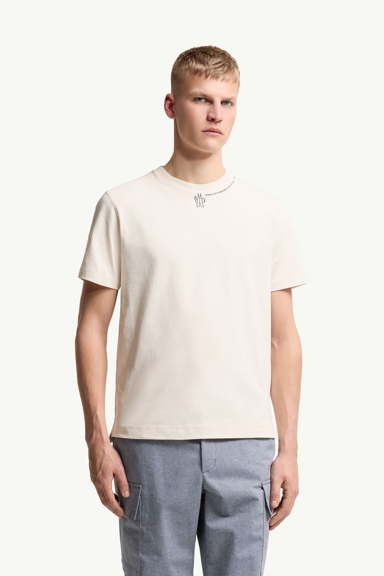 Logo Cotton T-Shirt Men White Moncler 3