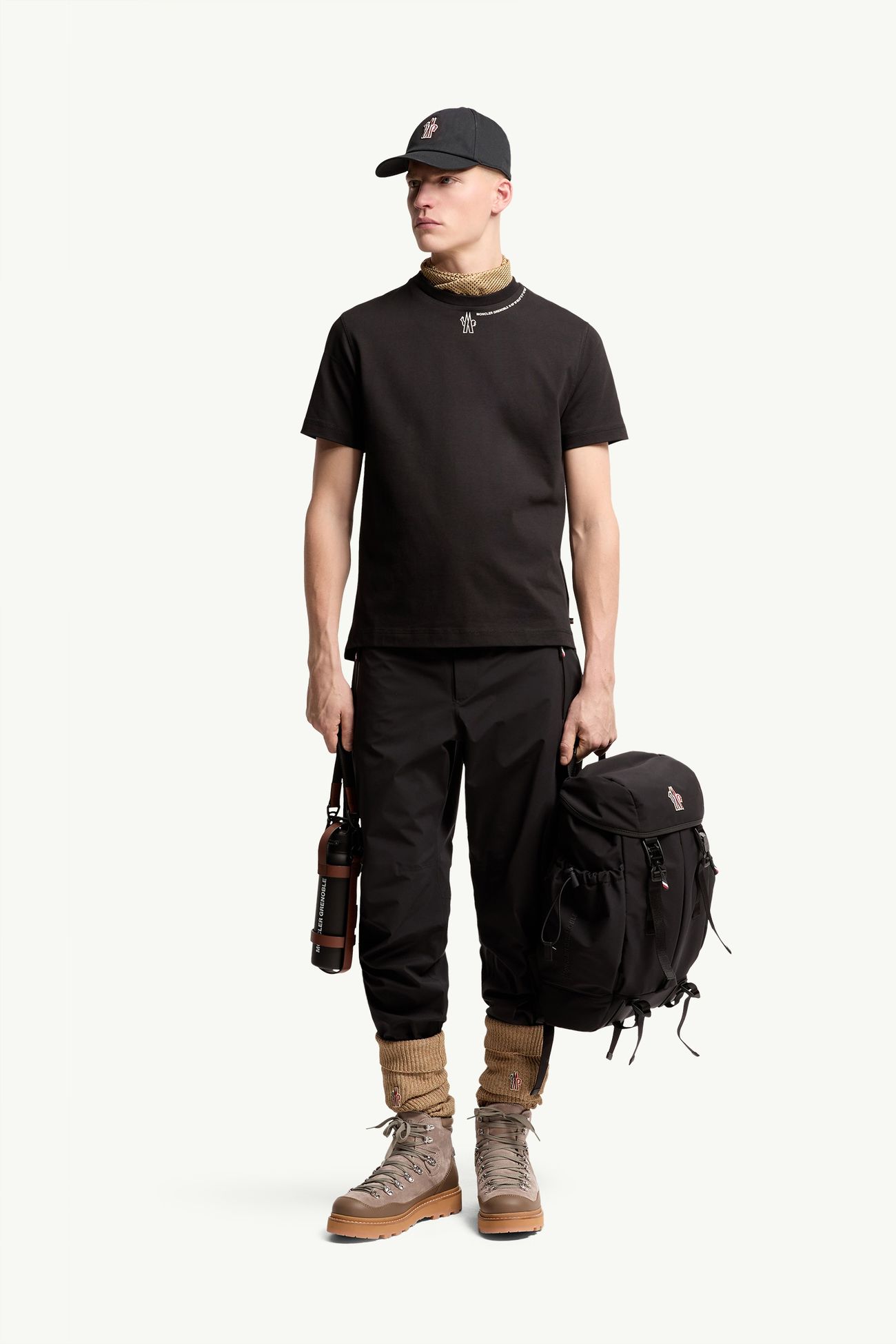 T-shirt en coton à logo Hommes Noir Moncler 0