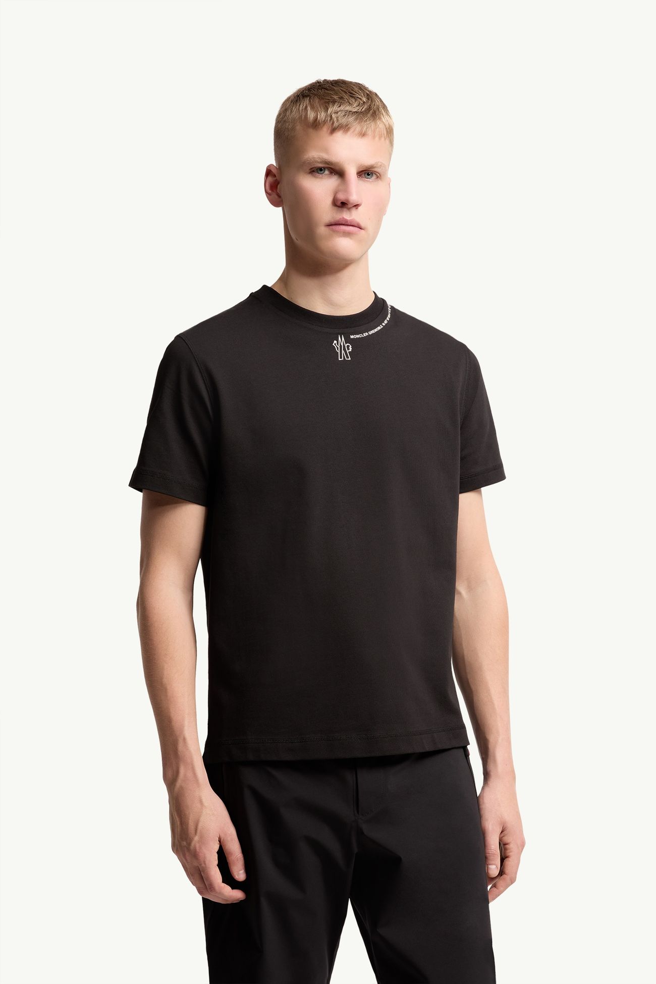 T-Shirt aus Baumwolle mit Logo Herren Schwarz Moncler 3