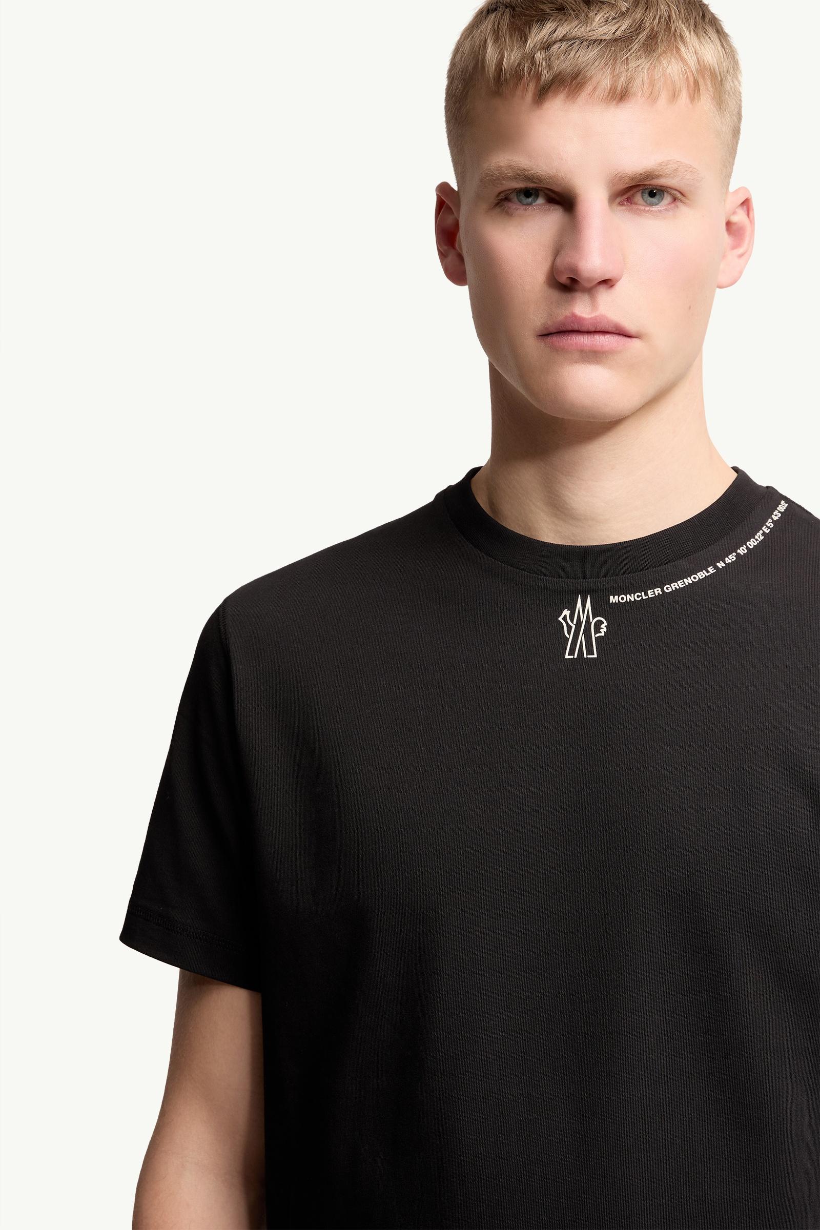 Black Logo Cotton T-Shirt - Polos & T-shirts for Men | Moncler US