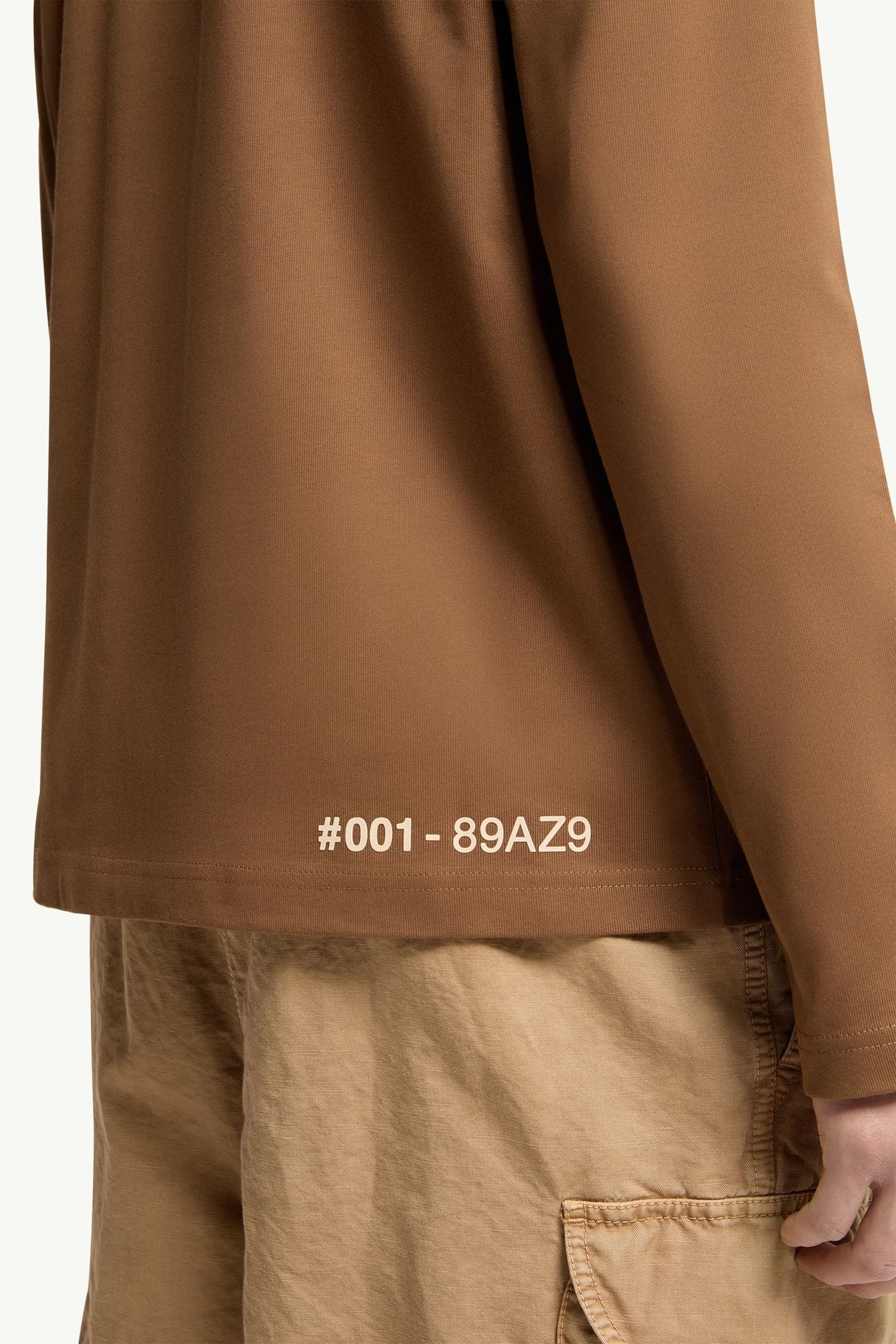 Camiseta de algodón de manga larga con logotipo Hombre Marrón Moncler 5