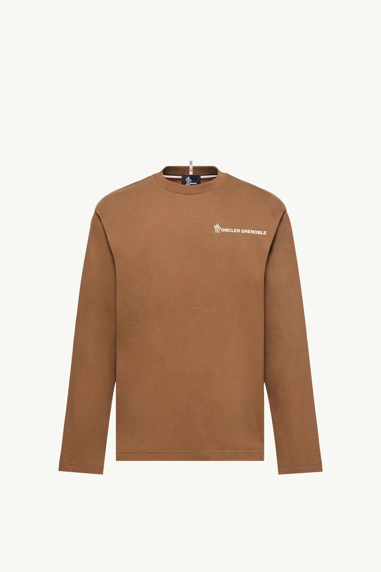 Logo Long Sleeve Cotton T-Shirt Men Brown Moncler 2