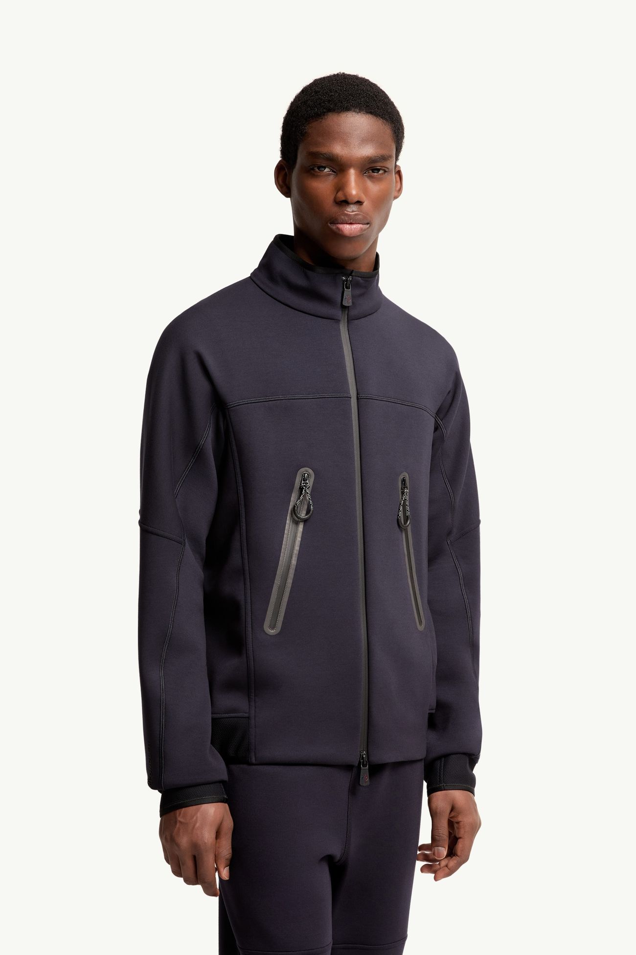 Sudadera con logotipo y cremallera Hombre Azul oscuro Moncler 3