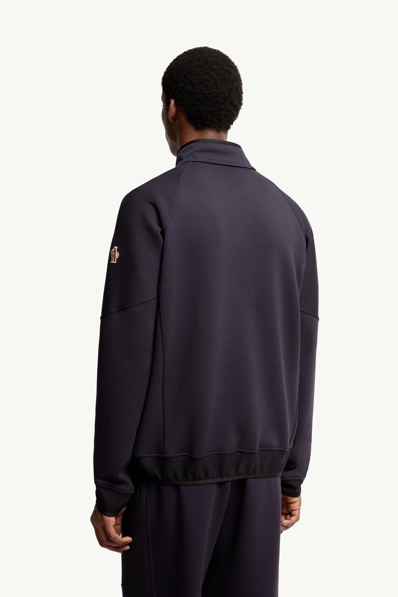 Felpa logata con zip Uomo Blu Scuro Moncler 4