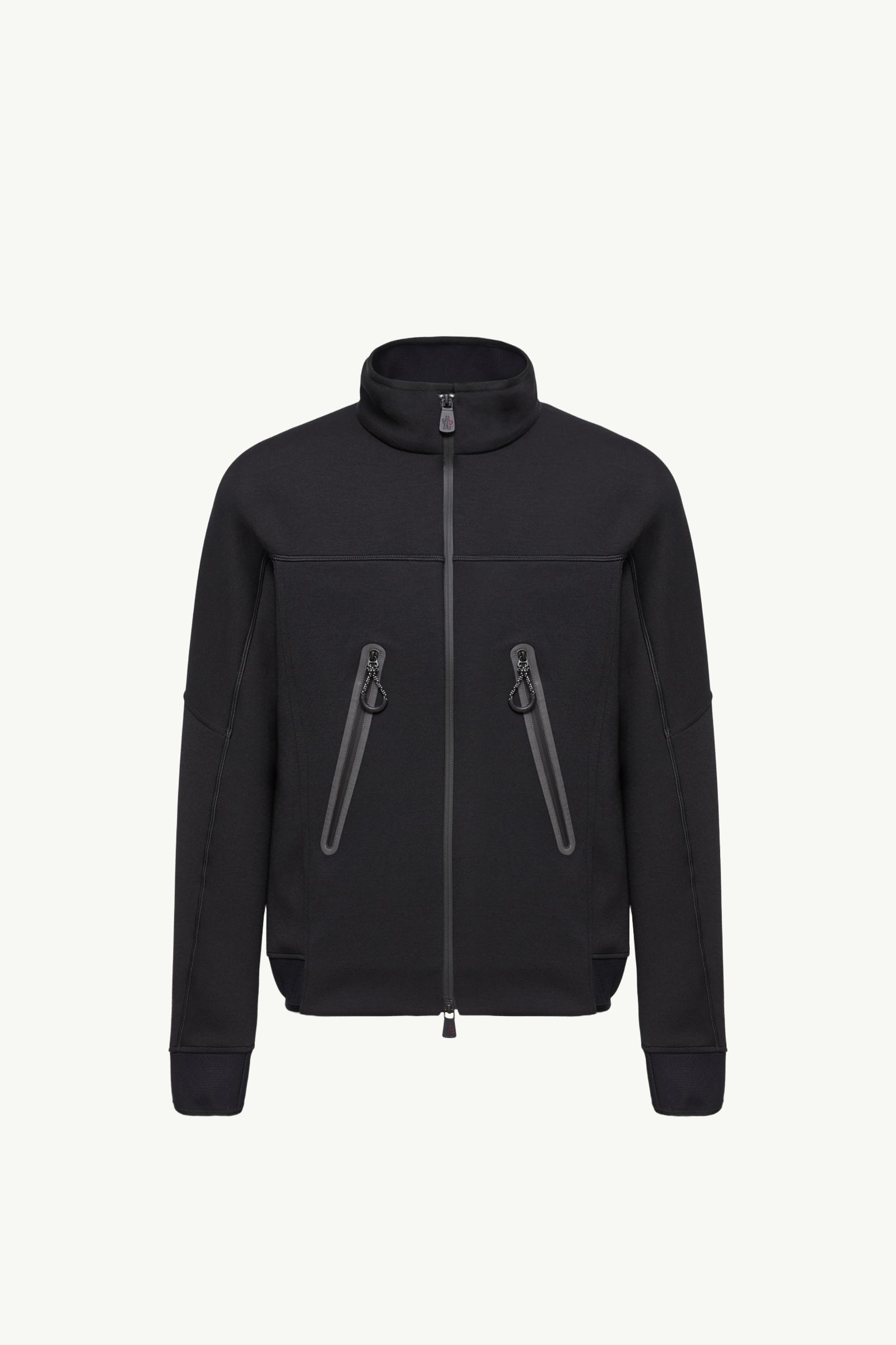 Black Logo Zip-Up Sweatshirt - Mid-Layers for Men | Moncler US