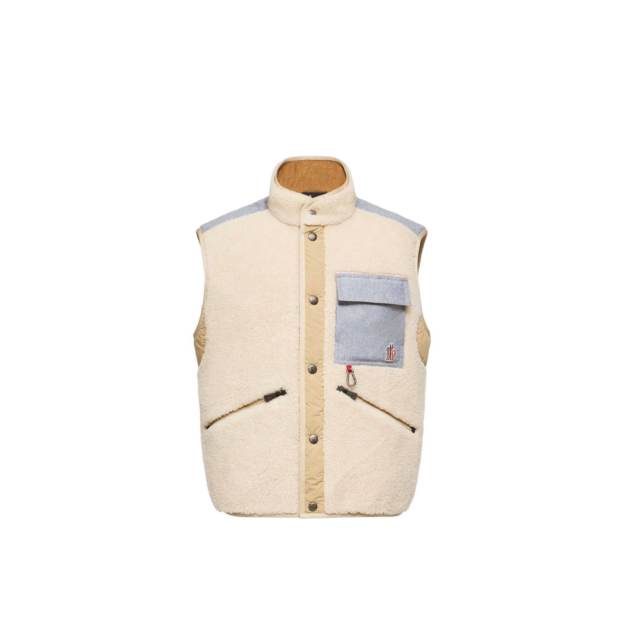 Grenoble    Teddy & Chambray Gilet for Men in Beige, Size: S, Moncler
