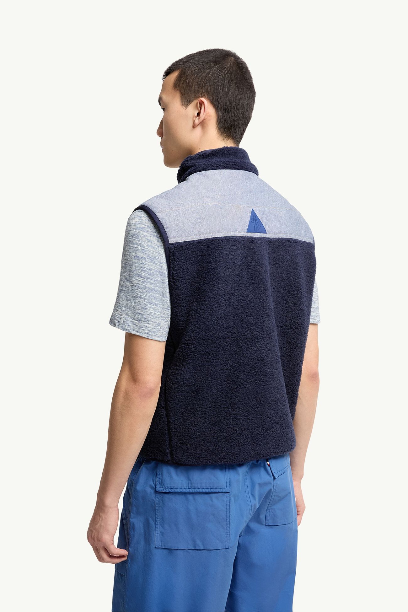 Teddy & Chambray Vest Uomo Blu Navy Moncler 4