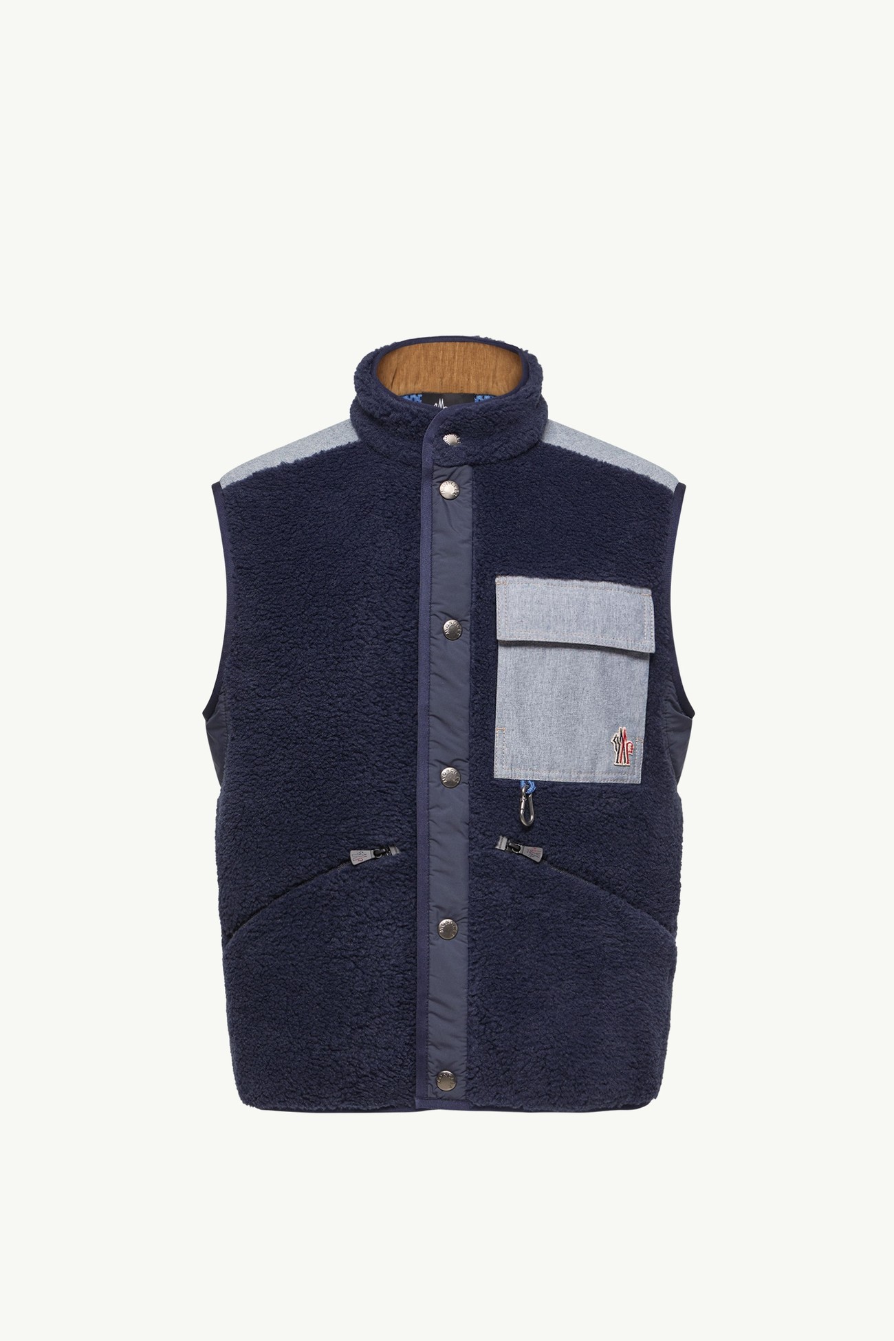 Teddy & Chambray Gilet Men Navy Blue Moncler 2