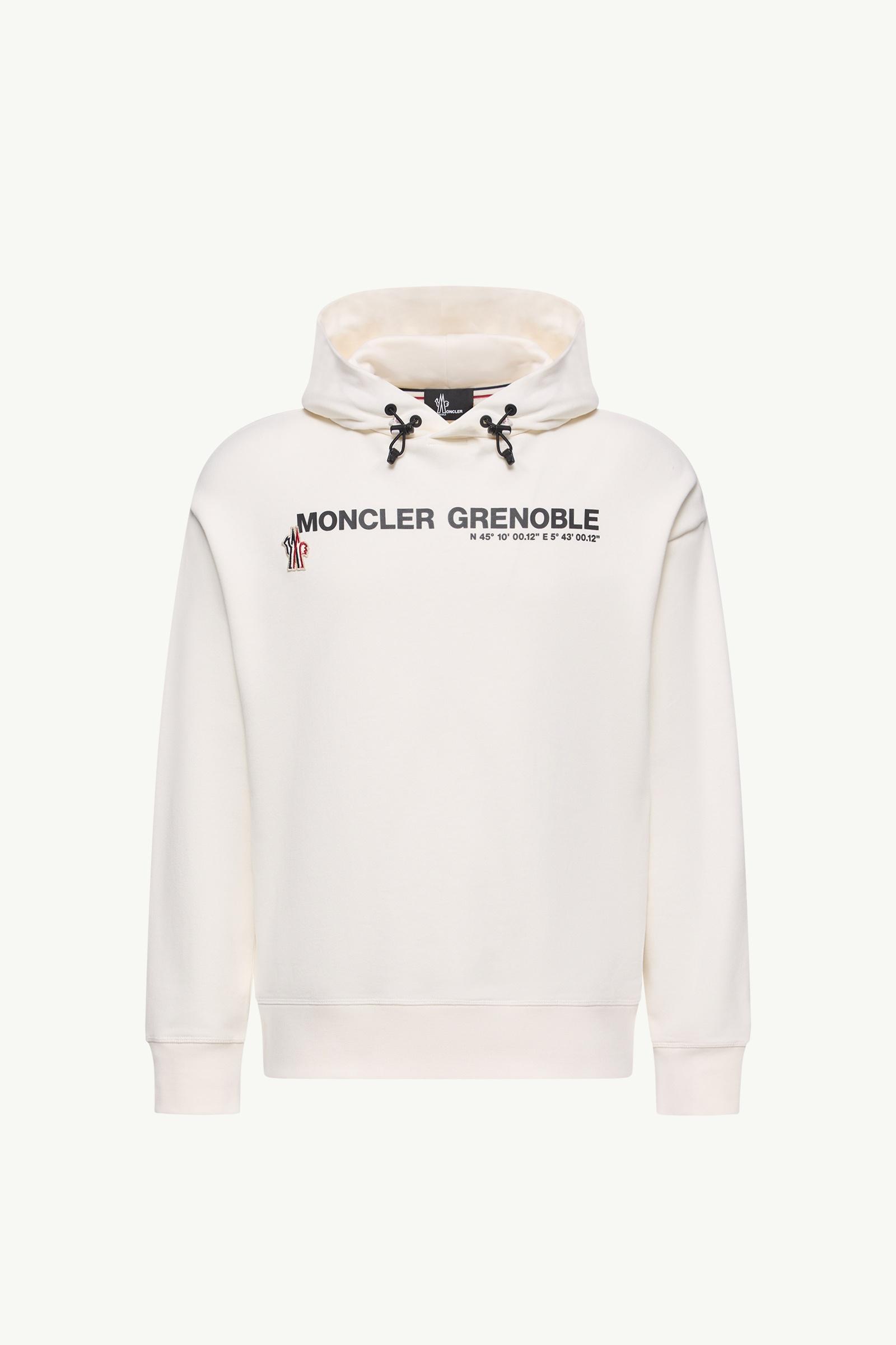Ice Grey Logo Cotton Hoodie - Sweatshirts for Men | Moncler US