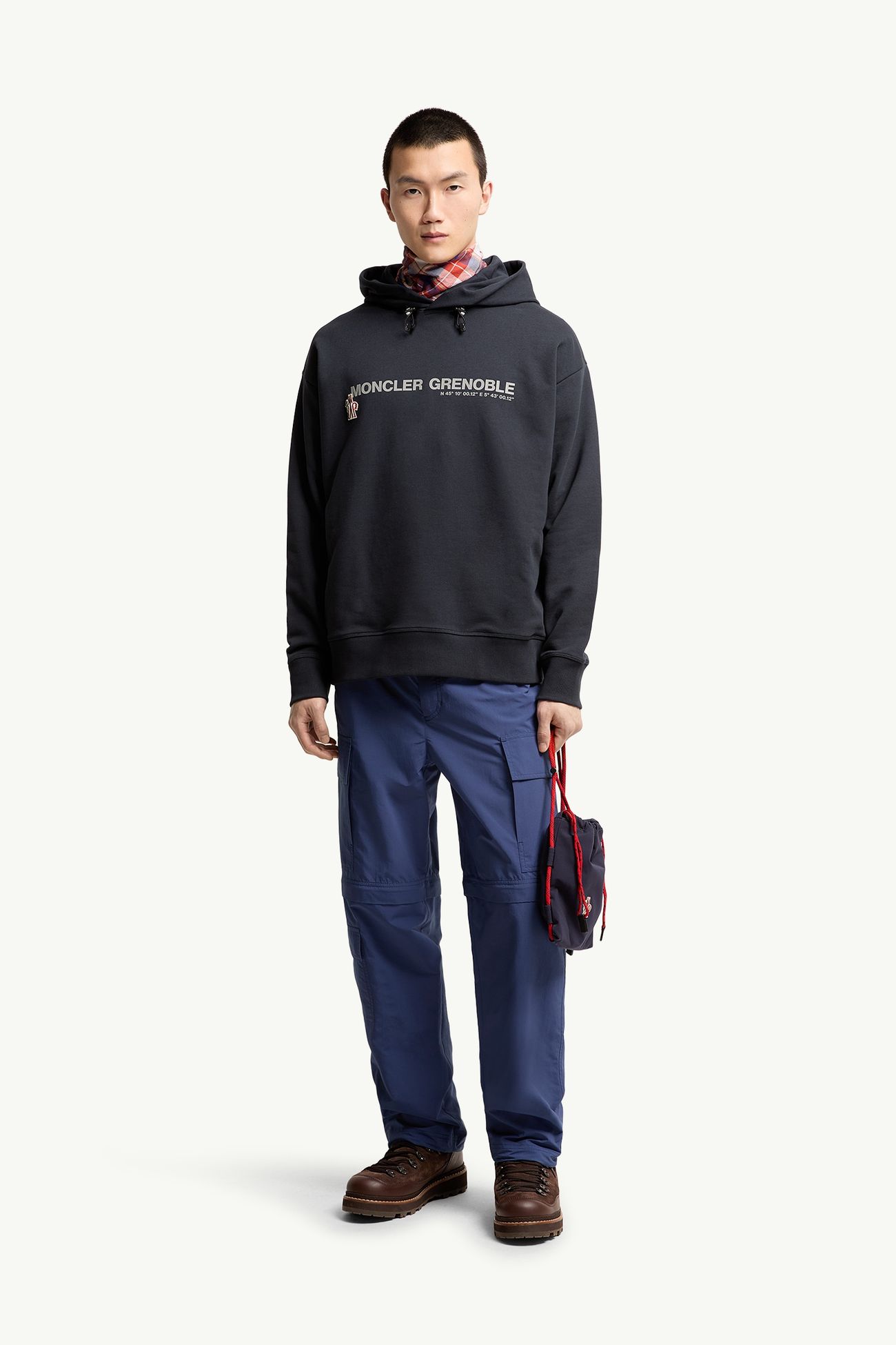 標誌棉質連帽衫 男士 海軍藍色 Moncler 0