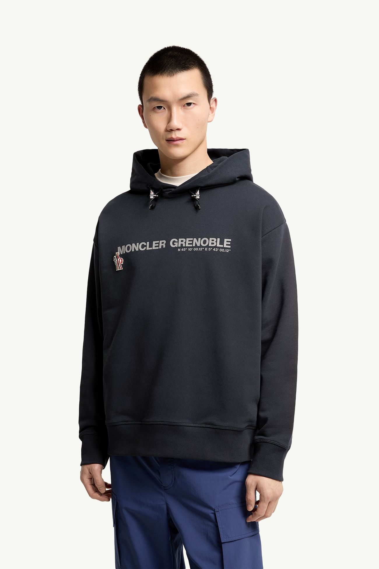 男士标识棉质连帽卫衣 男士 海军蓝色 Moncler 3