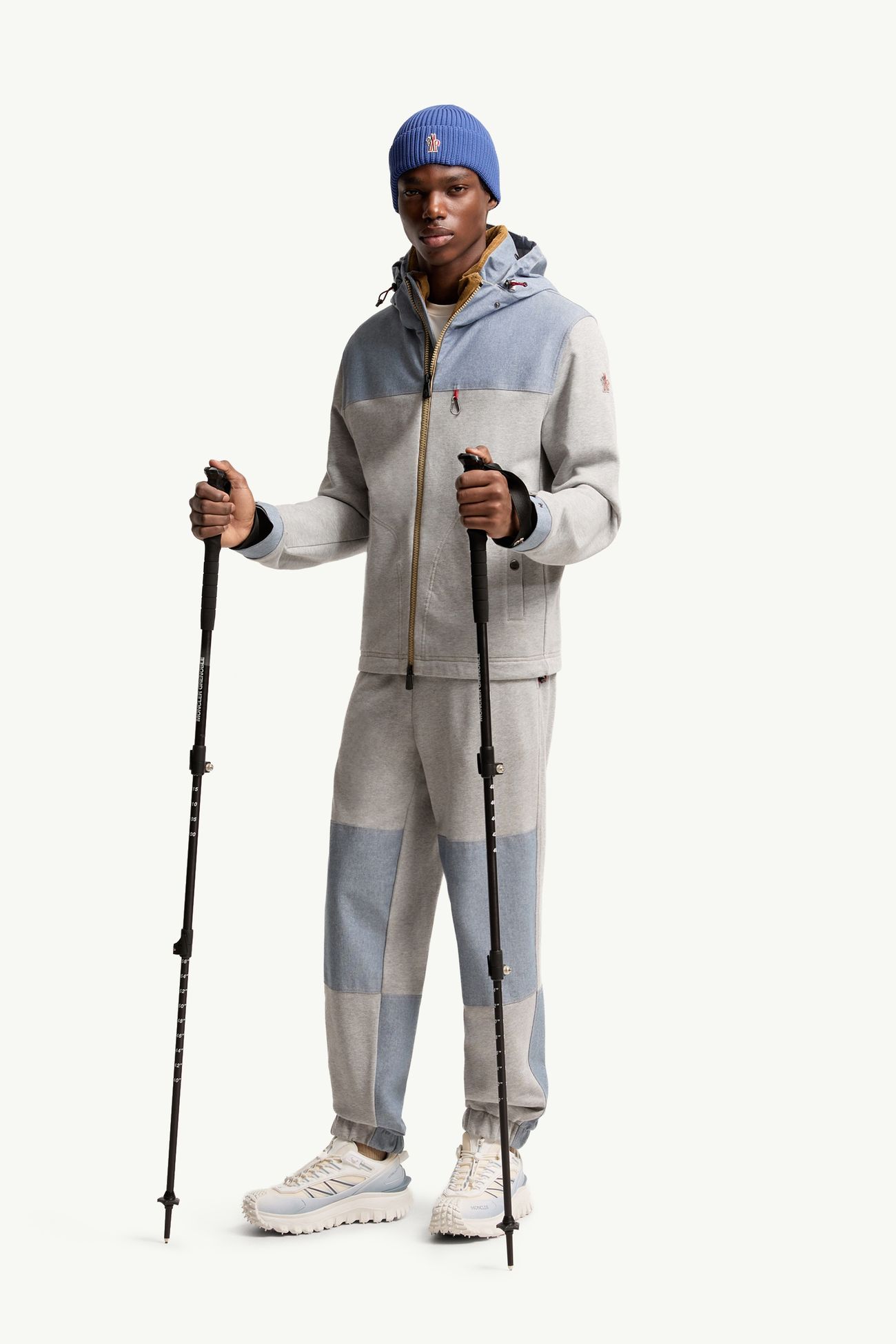 Jogginghose aus Baumwolle und Chambray Herren Grau Moncler 0