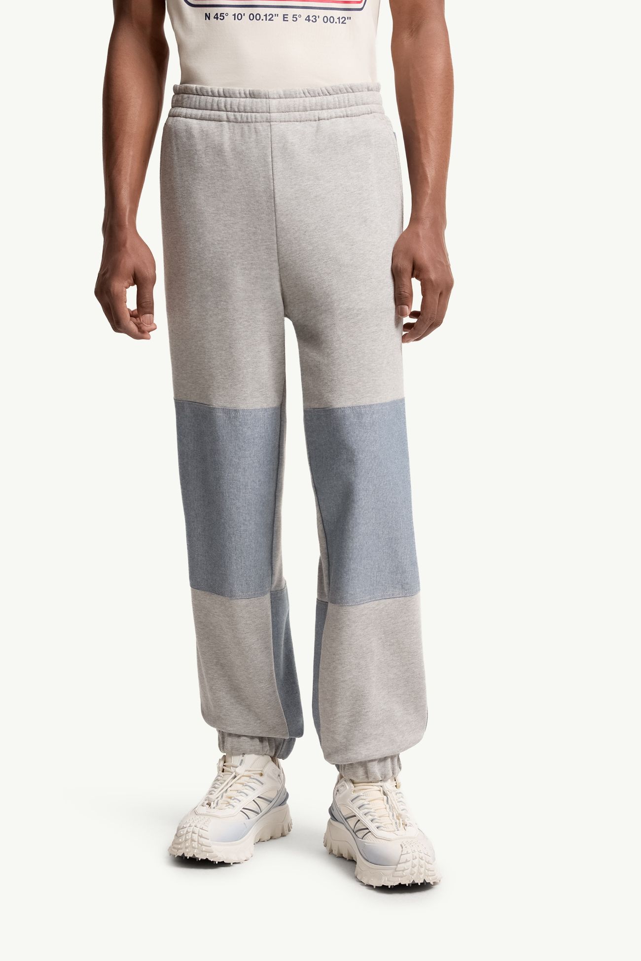 Pantalon de survêtement en chambray et coton Hommes Gris Moncler 3