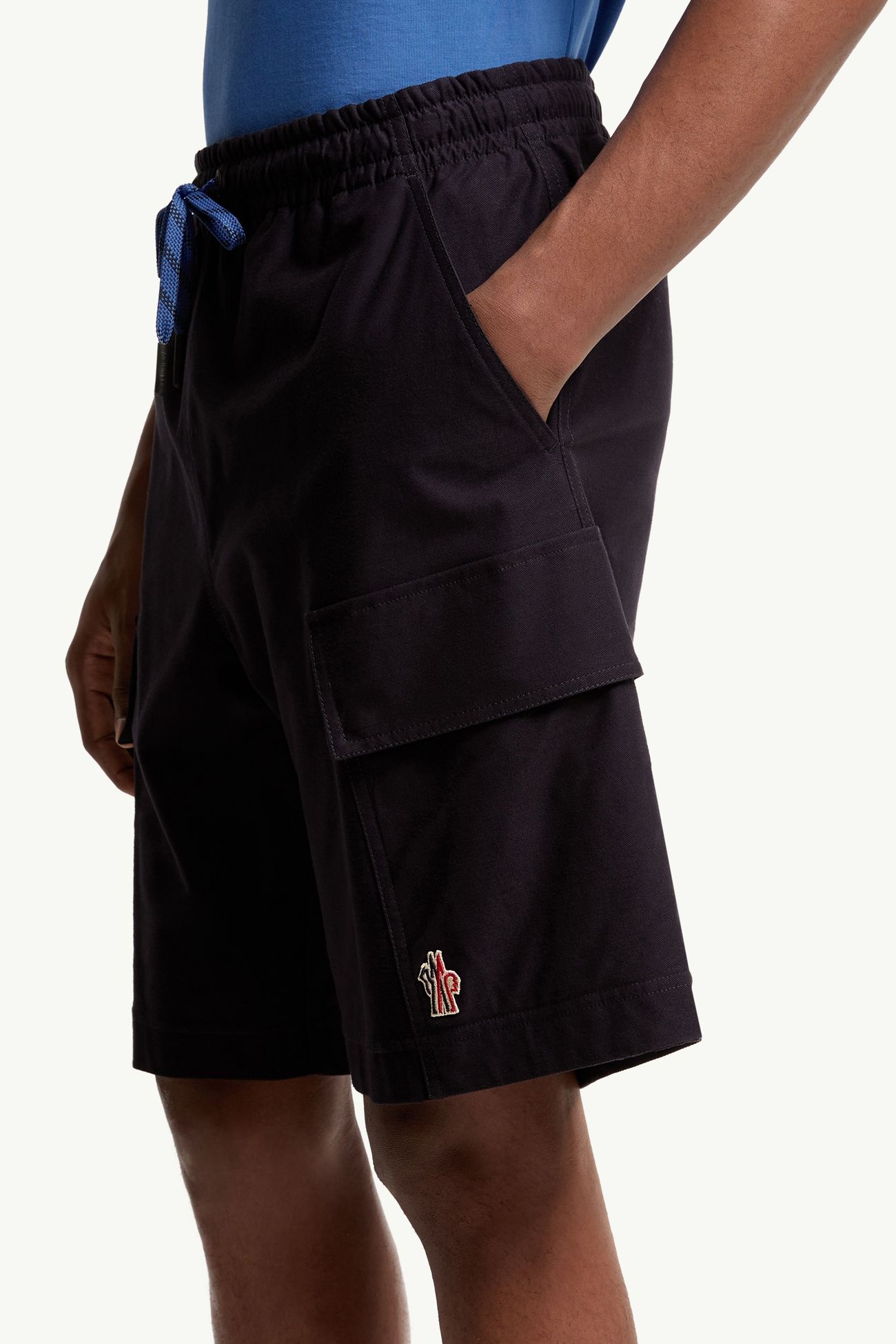 Shorts cargo in gabardine di cotone Uomo Blu Navy Moncler 1