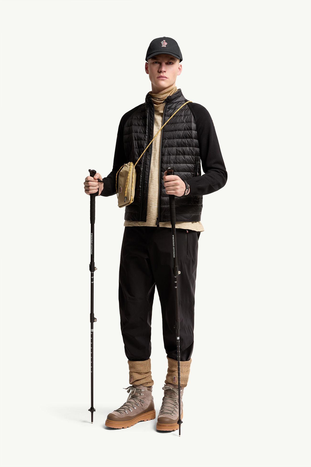 Gepolsterte Strickjacke mit Reißverschluss Herren Schwarz Moncler 0