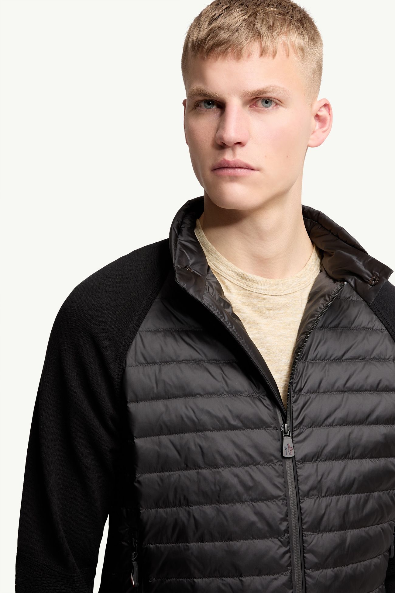 夾層拉鏈開襟毛衣 男士 黑色 Moncler 5