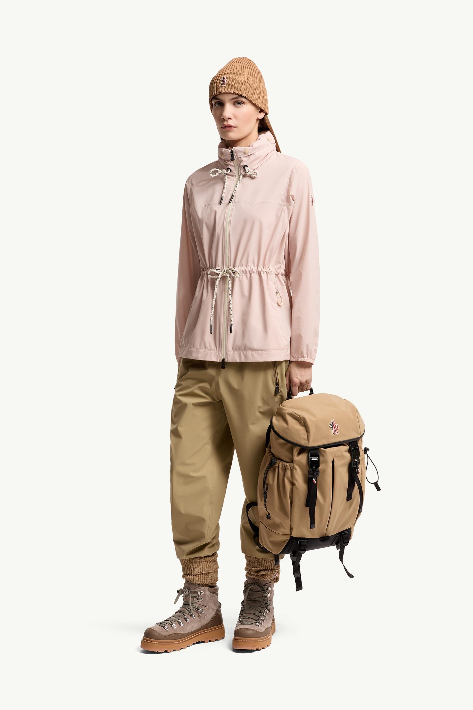 MONCLER◆KAMILET ナイロン ギャザーコート 8A ピンク Pink Soulare Hooded Jacket - Windbreakers & Raincoats for Women