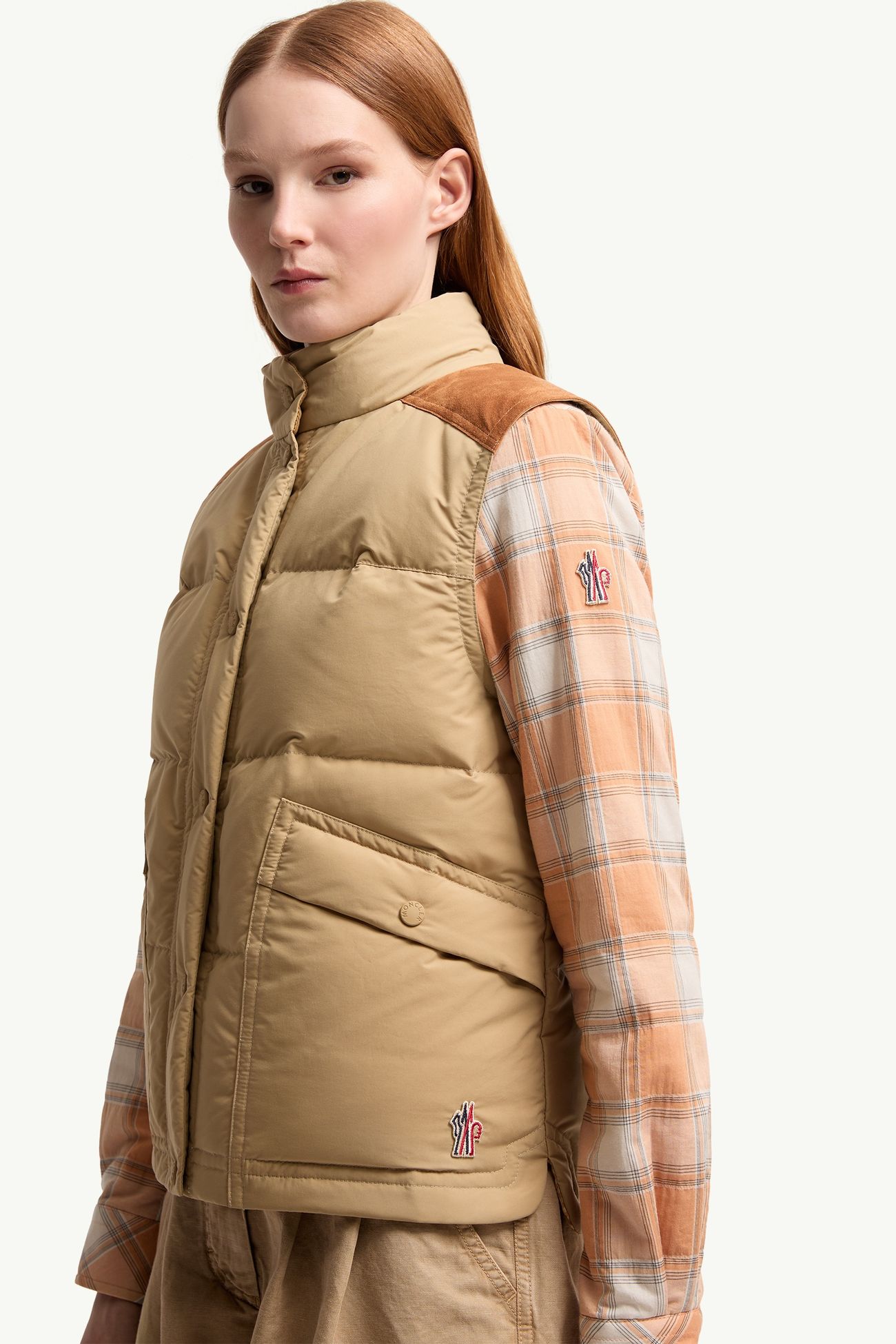 Aberes Down Gilet Women Beige Moncler 5