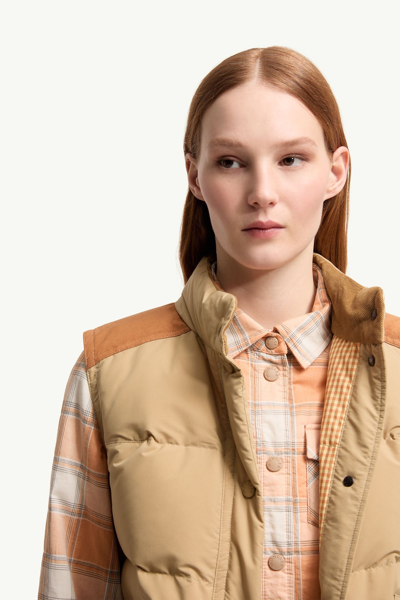 Aberes Daunenweste Damen Beige Moncler 7