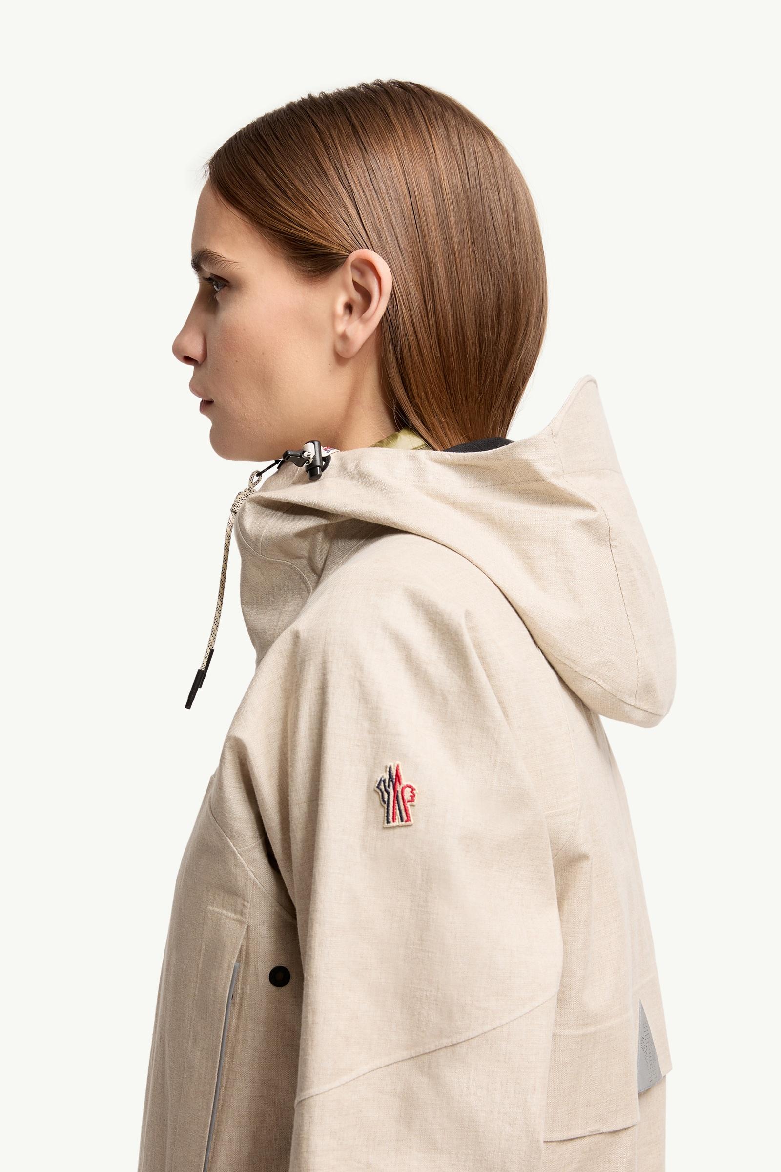 Gray Beige Chartres Linen Blend Hooded Jacket - Windbreakers