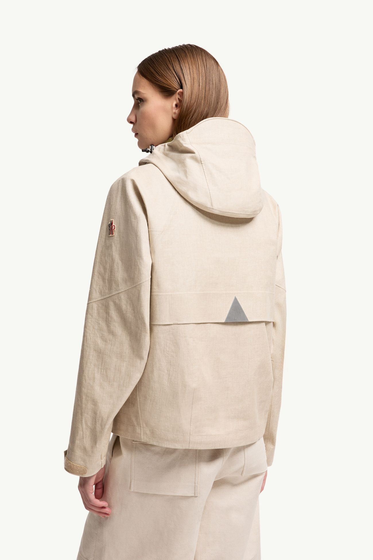 Chartres 리넨 혼방 후드 재킷 여성 베이지 그레이 Moncler 4