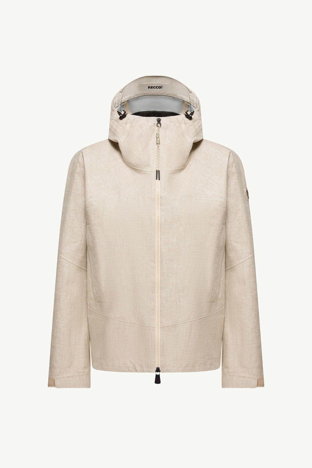 Chartres Linen Blend Hooded Jacket Women Gray  Beige Moncler 2
