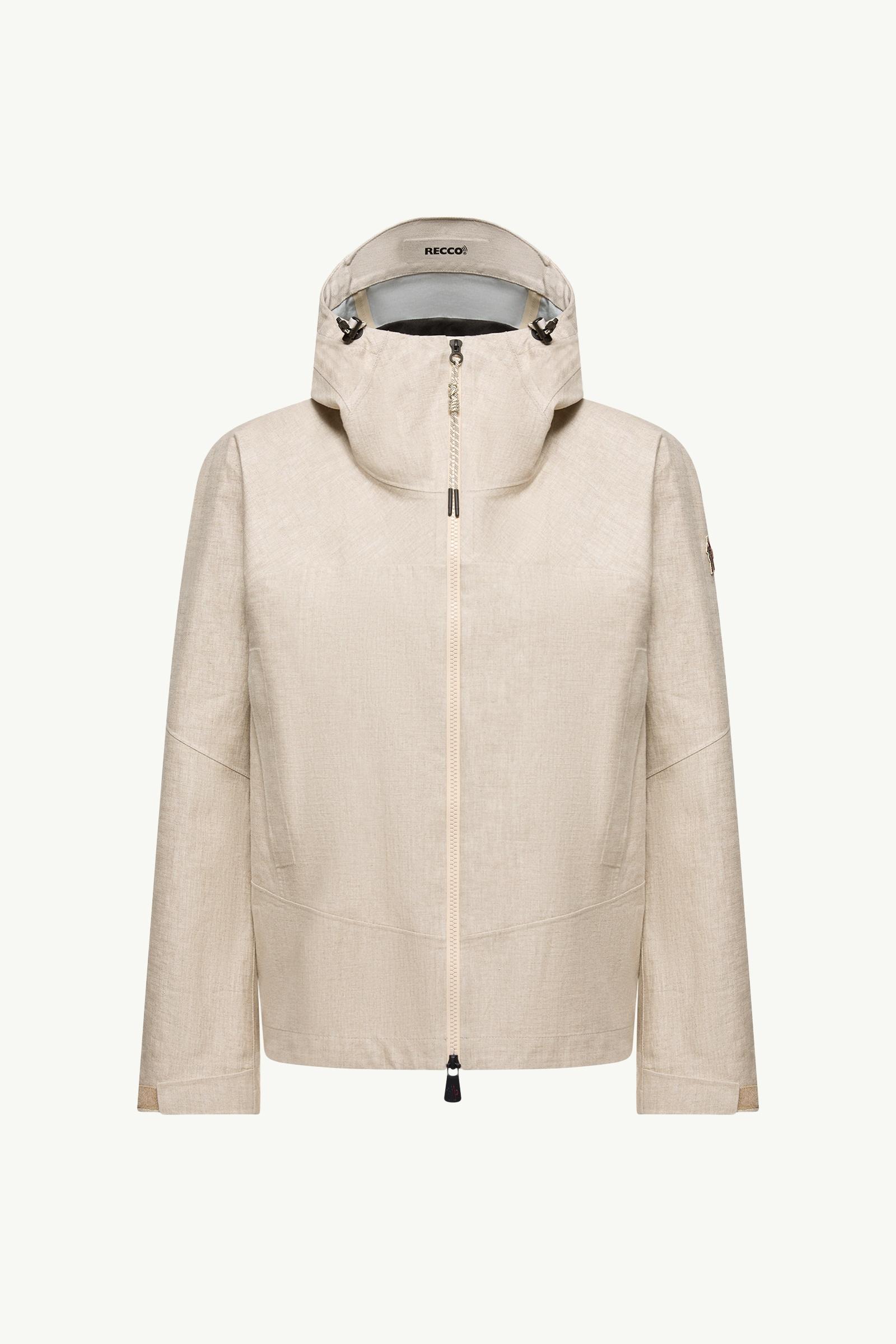 Grey Beige Chartres Linen Blend Hooded Jacket - Windbreakers