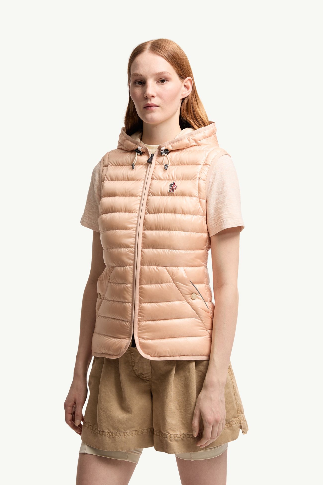Karura 2-in-1 Hooded Short Down Jacket Women Light Pink Moncler 5