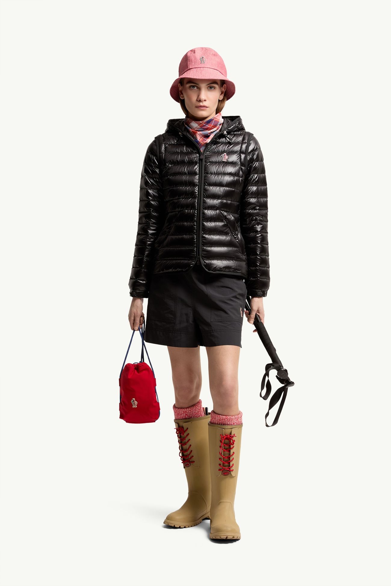 Karura女士二合一连帽短款羽绒夹克外套 女士 黑色 Moncler 0