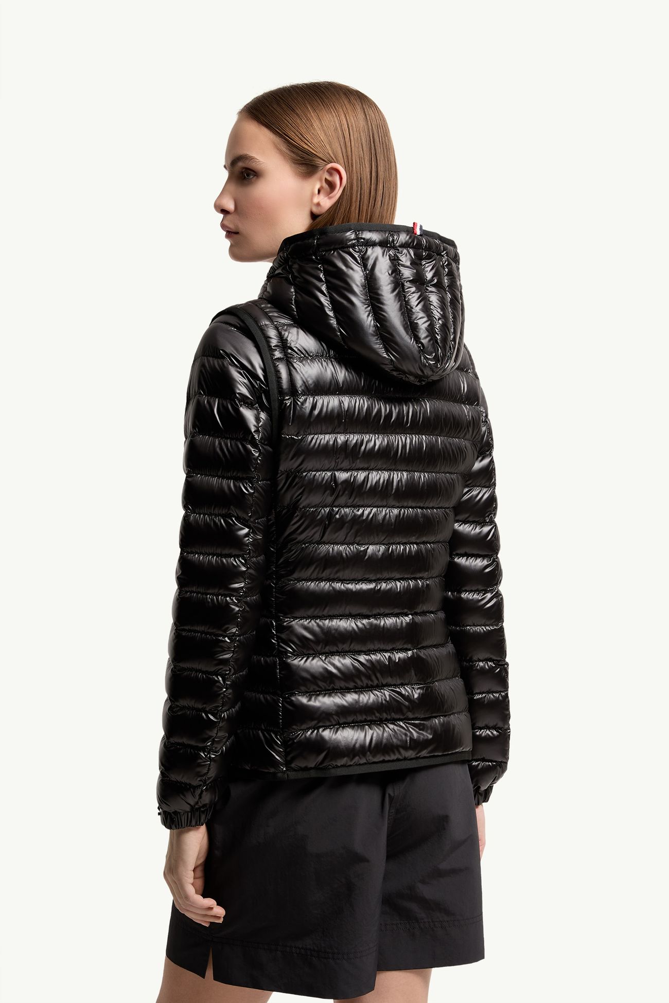 Piumino corto con cappuccio Karura 2-in-1 Donna Nero Moncler 4