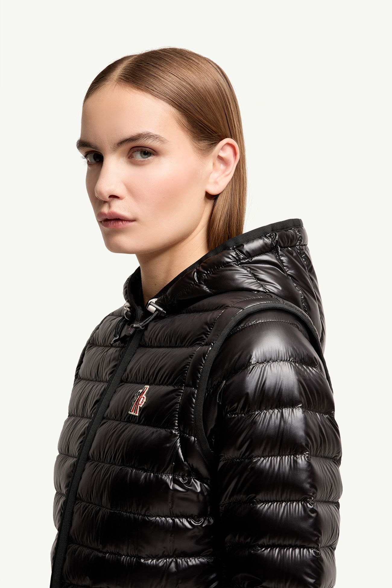 Karura kurze 2-in-1-Daunenjacke mit Kapuze Damen Schwarz Moncler 6
