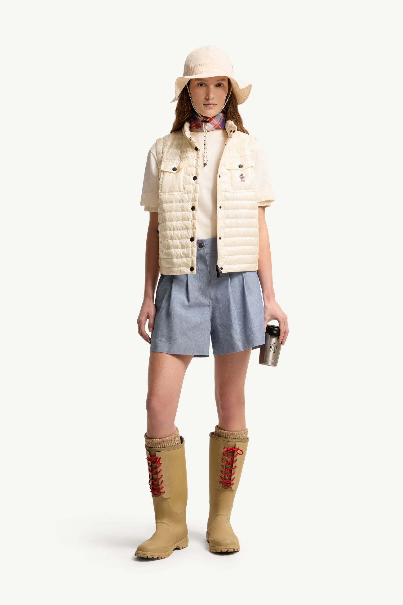 Gumiane 후드 다운 베스트 여성 화이트 아이보리 Moncler 0