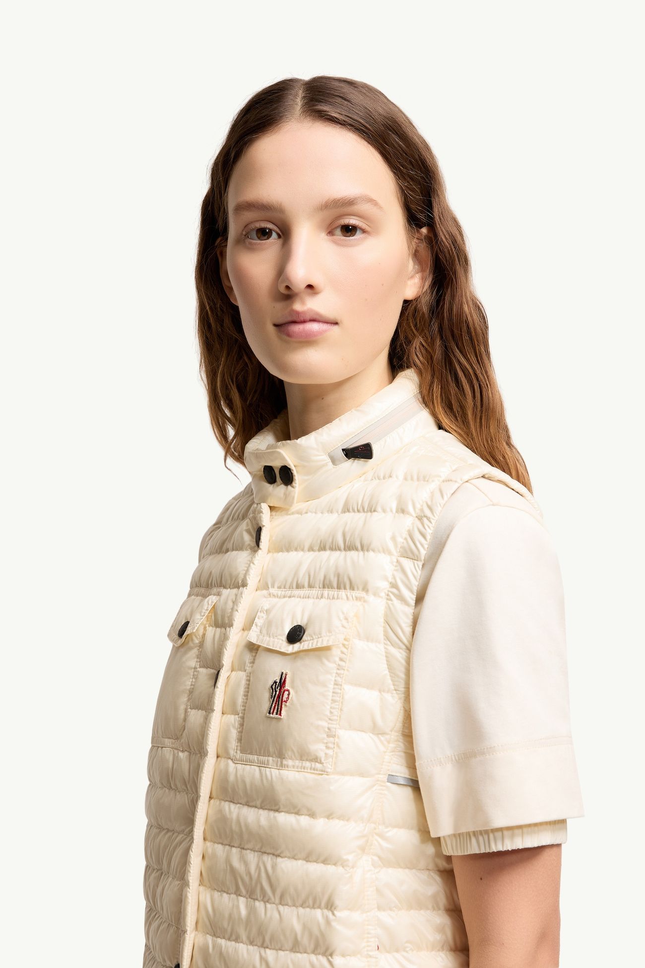Gumiane Hooded Down Vest Women White Ivory Moncler 1
