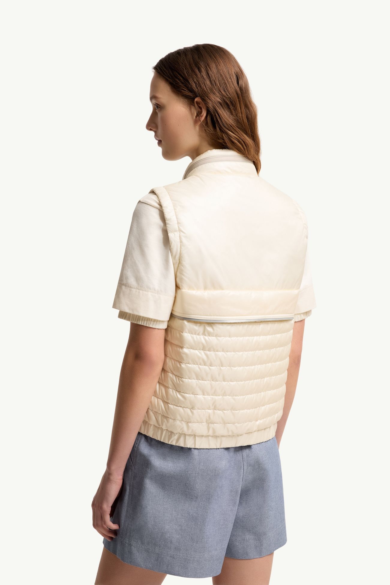 Gilet imbottito Gumiane con cappuccio Donna Bianco Avorio Moncler 4