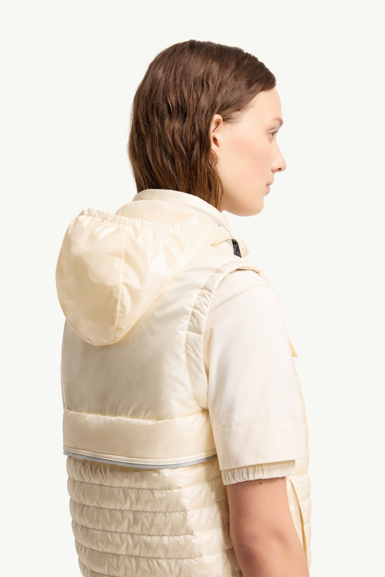 Gilet imbottito Gumiane con cappuccio Donna Bianco Avorio Moncler 5