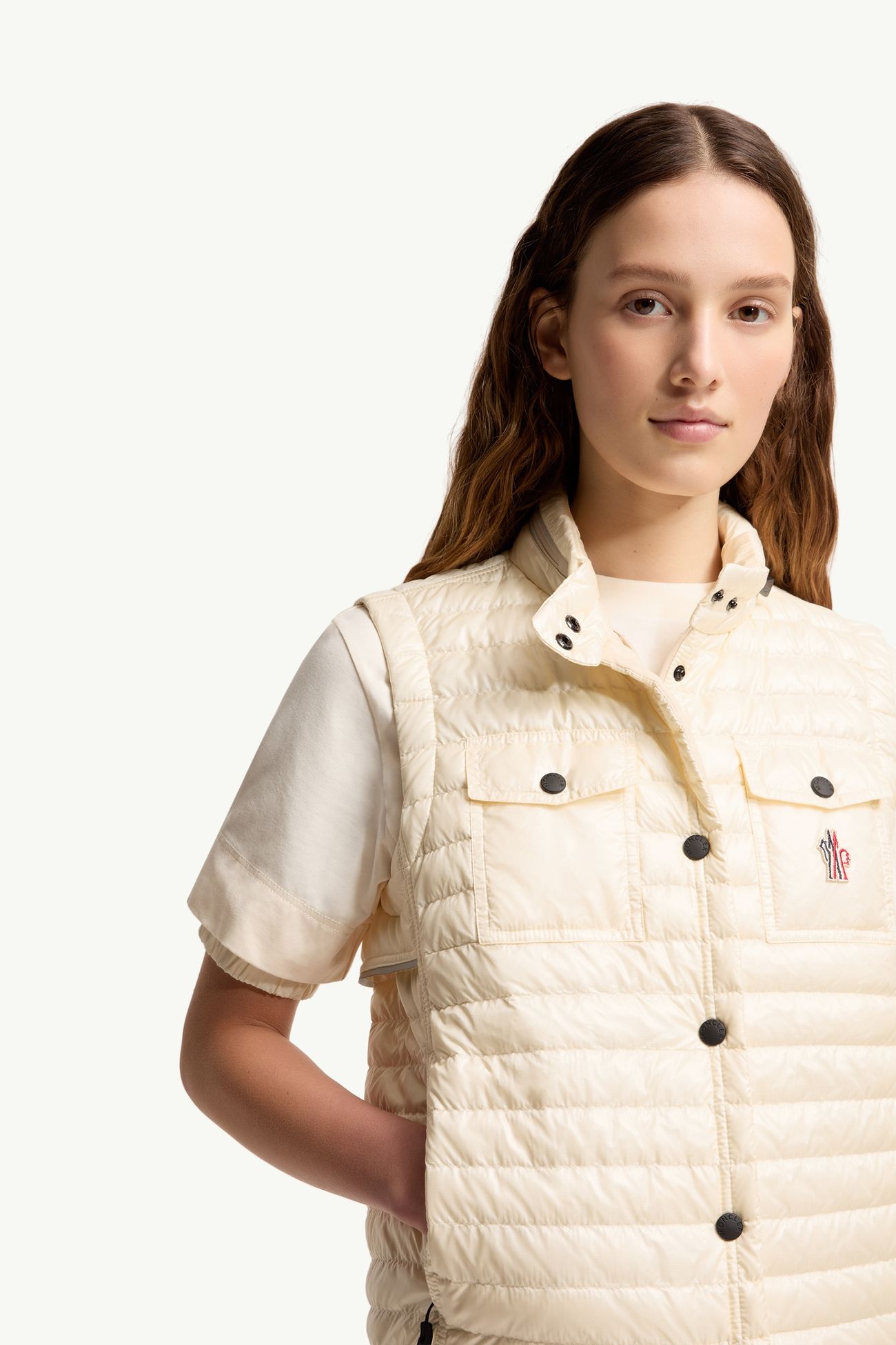 Gumiane Hooded Down Vest Women White Ivory Moncler 6