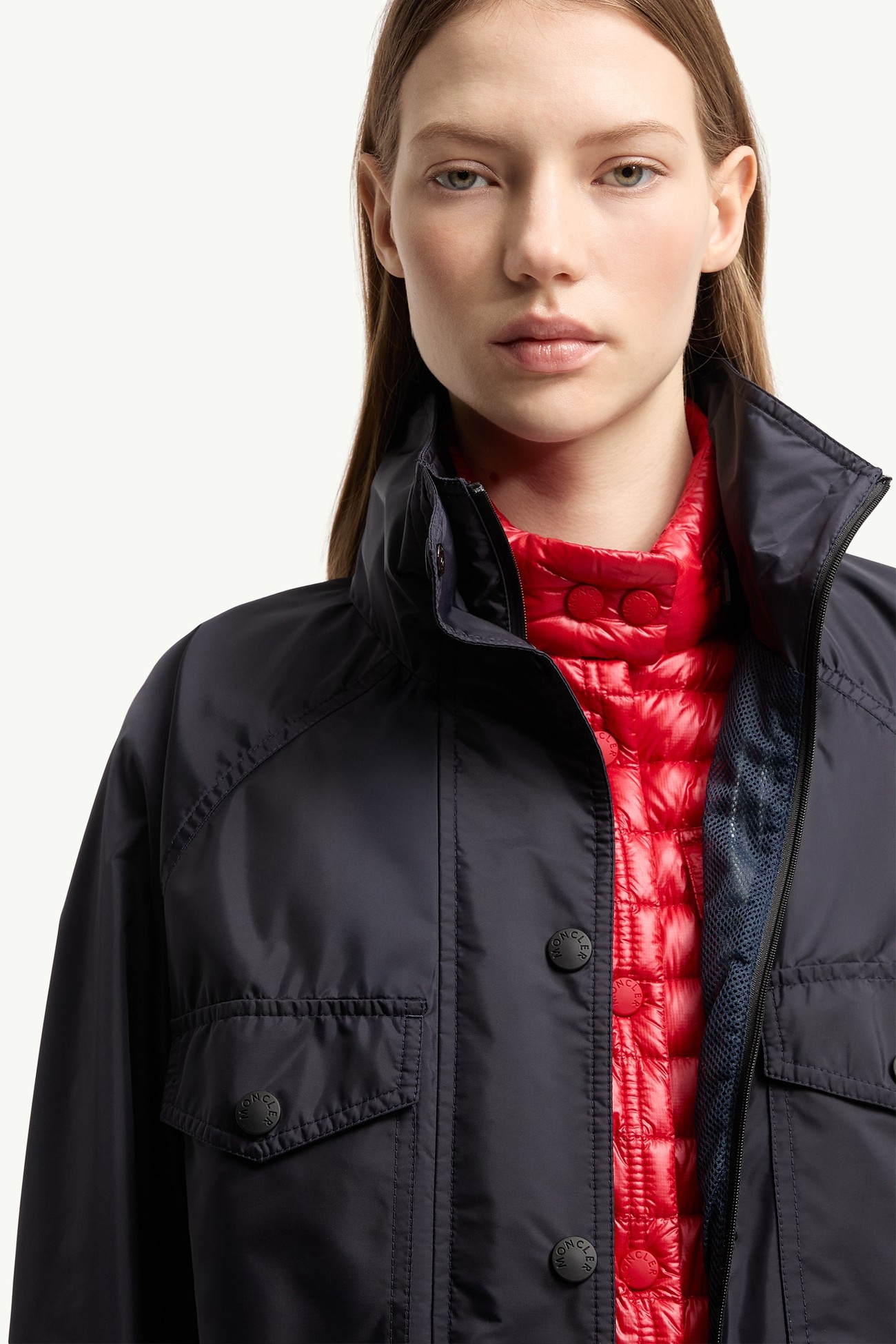 Nor Hooded Jacket Women Navy Blue Moncler 6