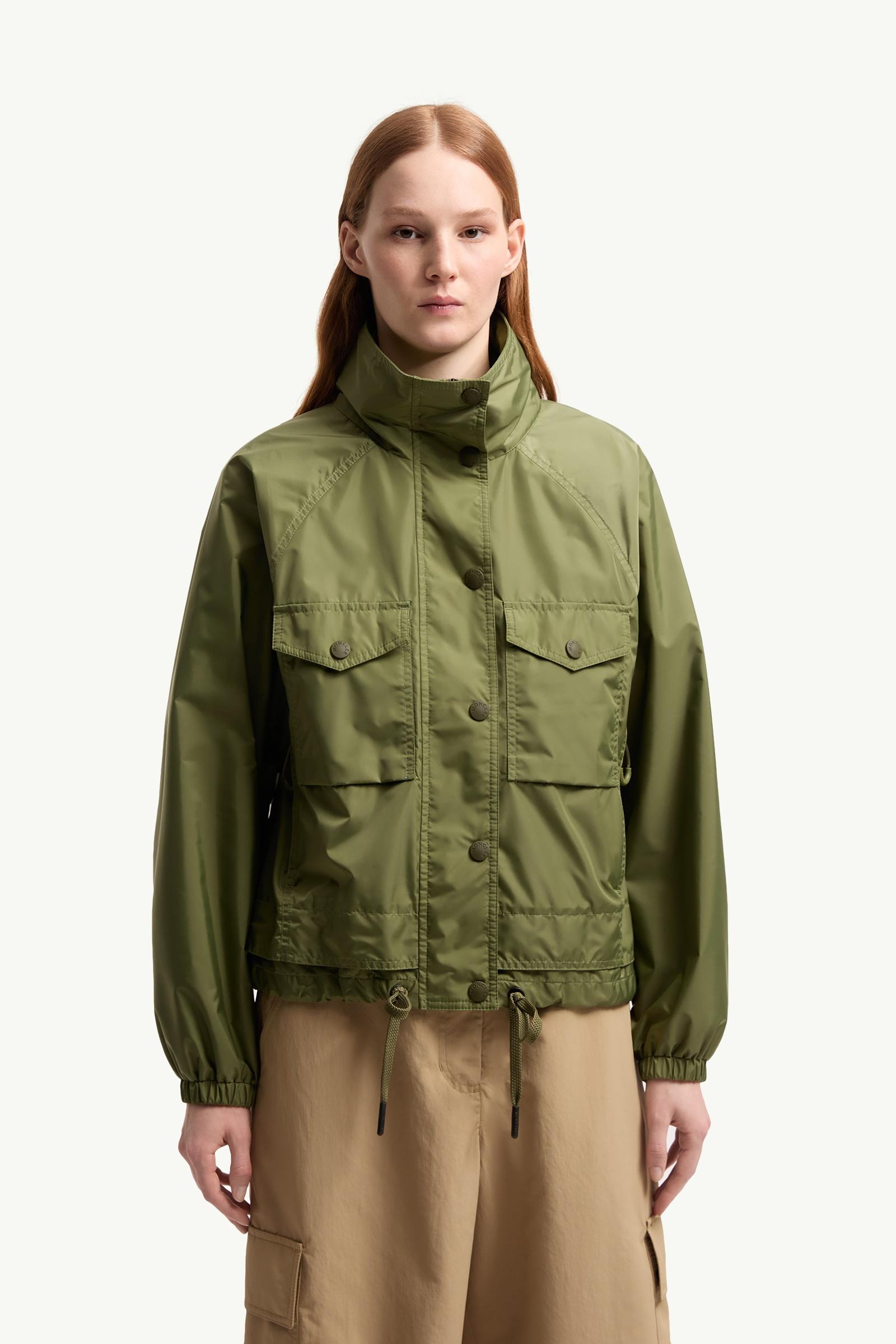 モンクレール MONCLER ★ ナイロン ジャケット レディース オリーブ色 オリーブグリーン Nor ジャケット : ウインドブレーカーとレインコート