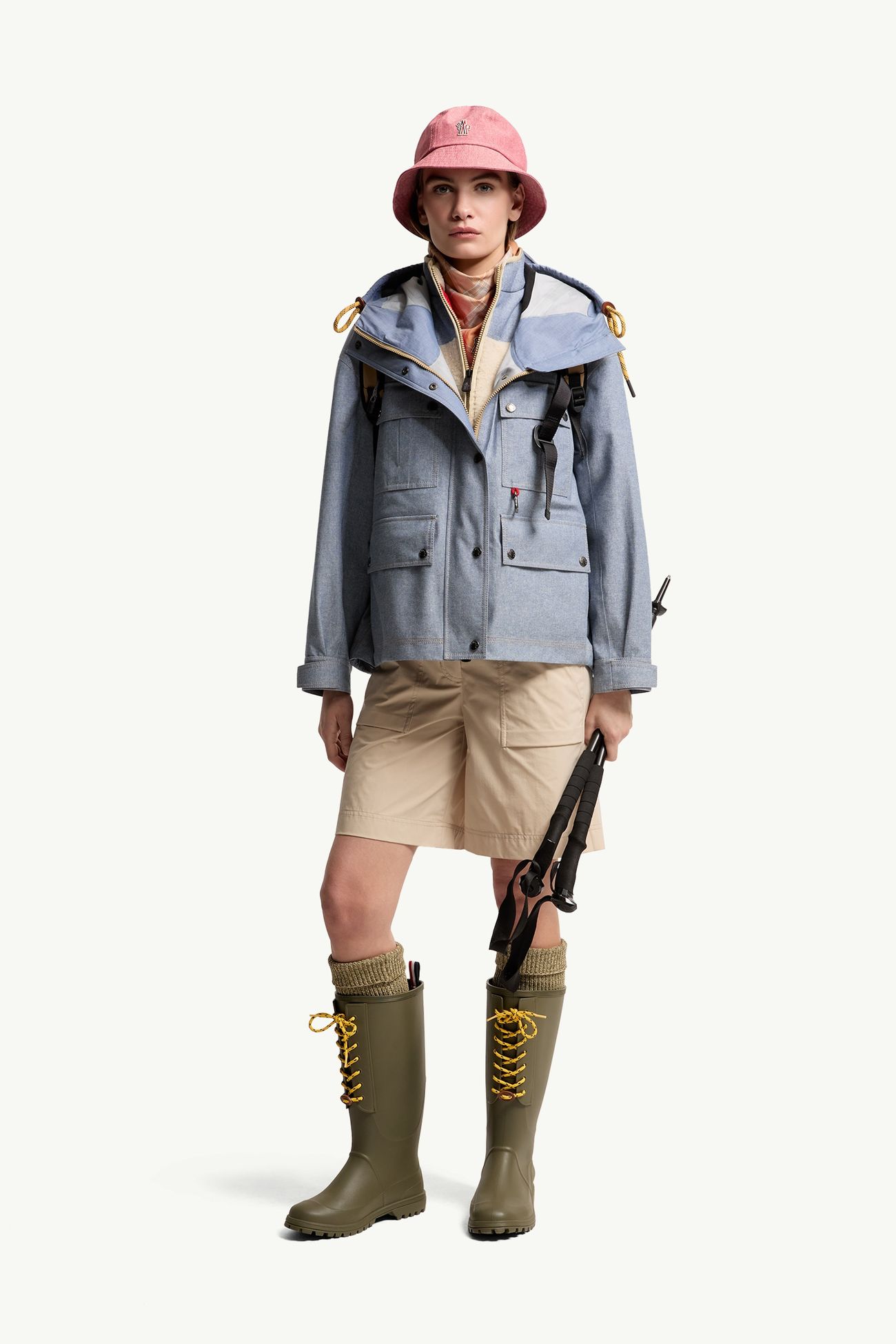 Veste militaire en chambray Beziers Femmes Bleu Poudré Moncler 0
